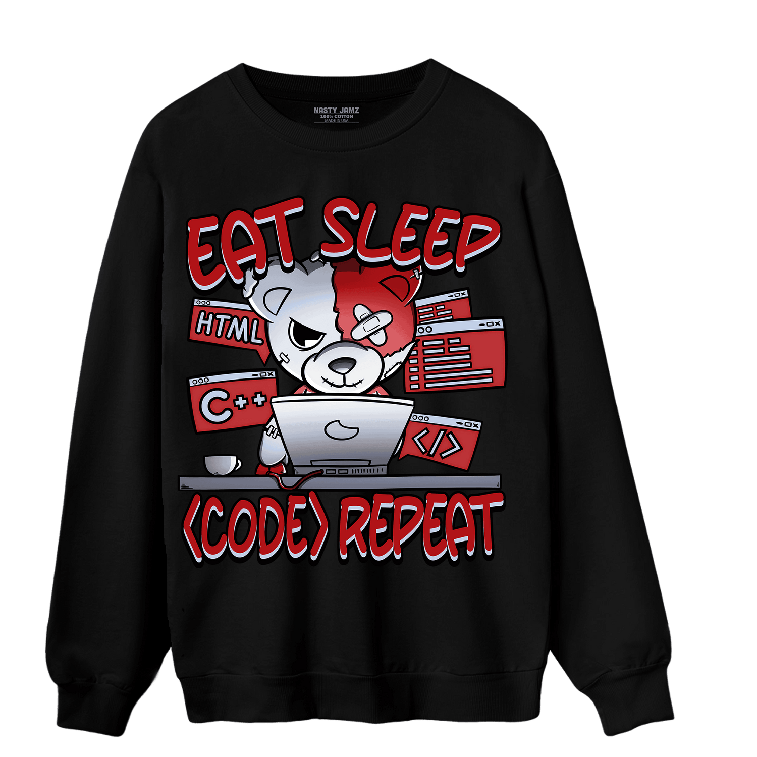 Cherry 11s Sweatshirt Match Eat Sleep Code BER - NastyJamz