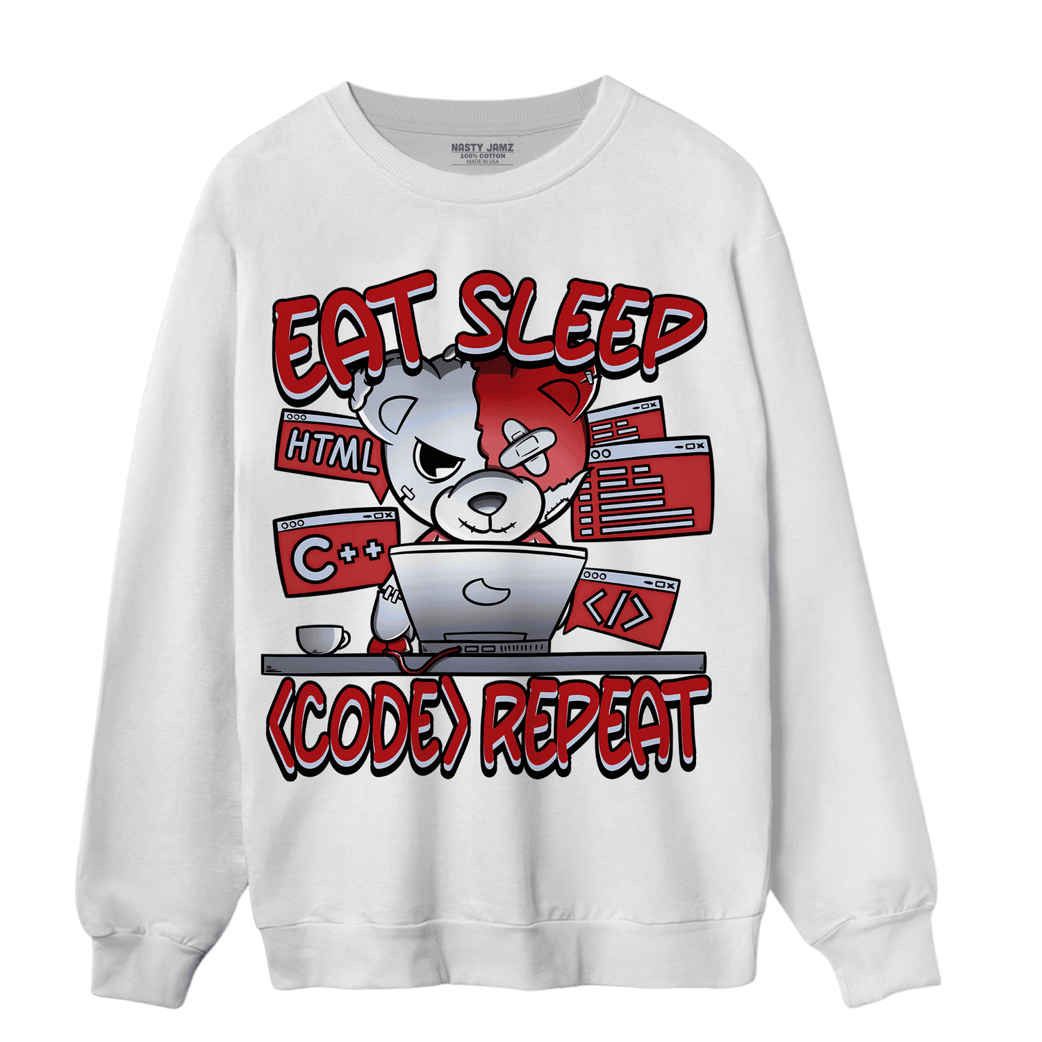 Cherry 11s Sweatshirt Match Eat Sleep Code BER - NastyJamz