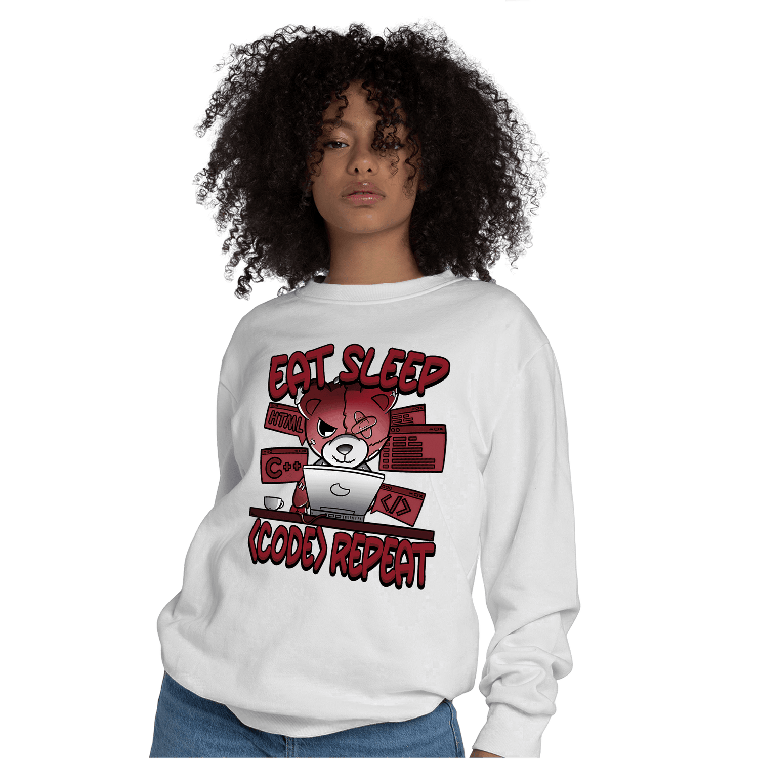 Cherry 12s Sweatshirt Match Eat Sleep Code BER - NastyJamz