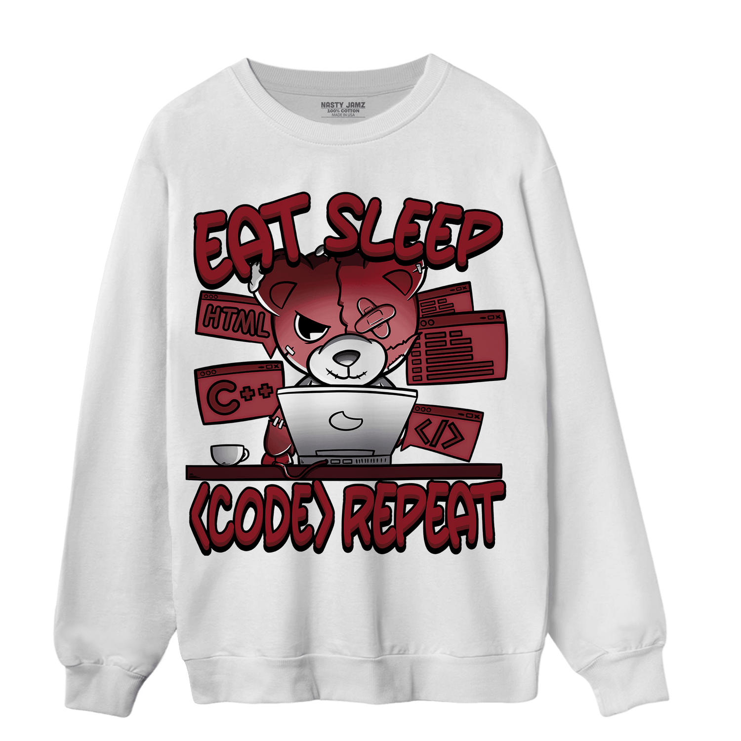 Cherry 12s Sweatshirt Match Eat Sleep Code BER - NastyJamz