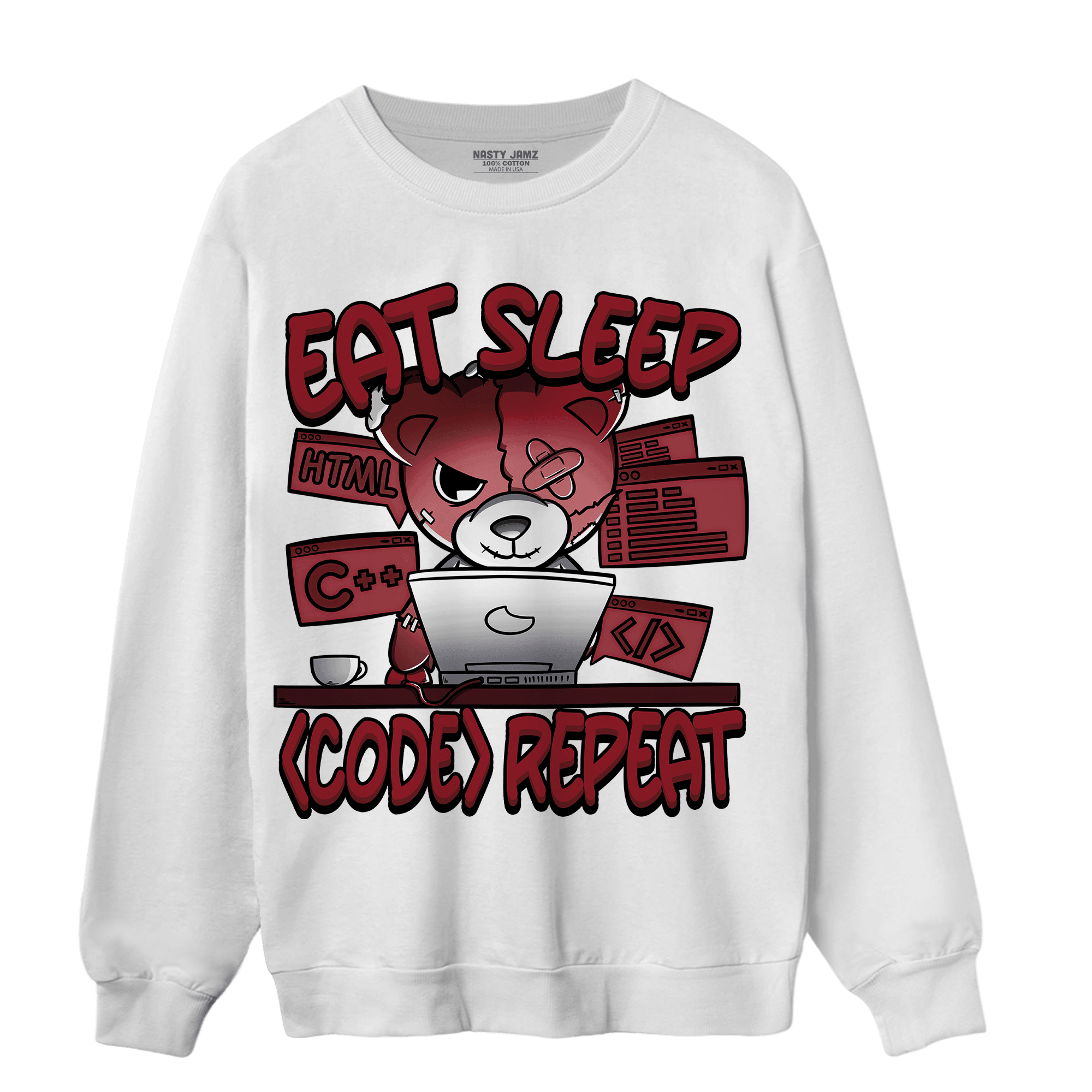 Cherry 12s Sweatshirt Match Eat Sleep Code BER - NastyJamz