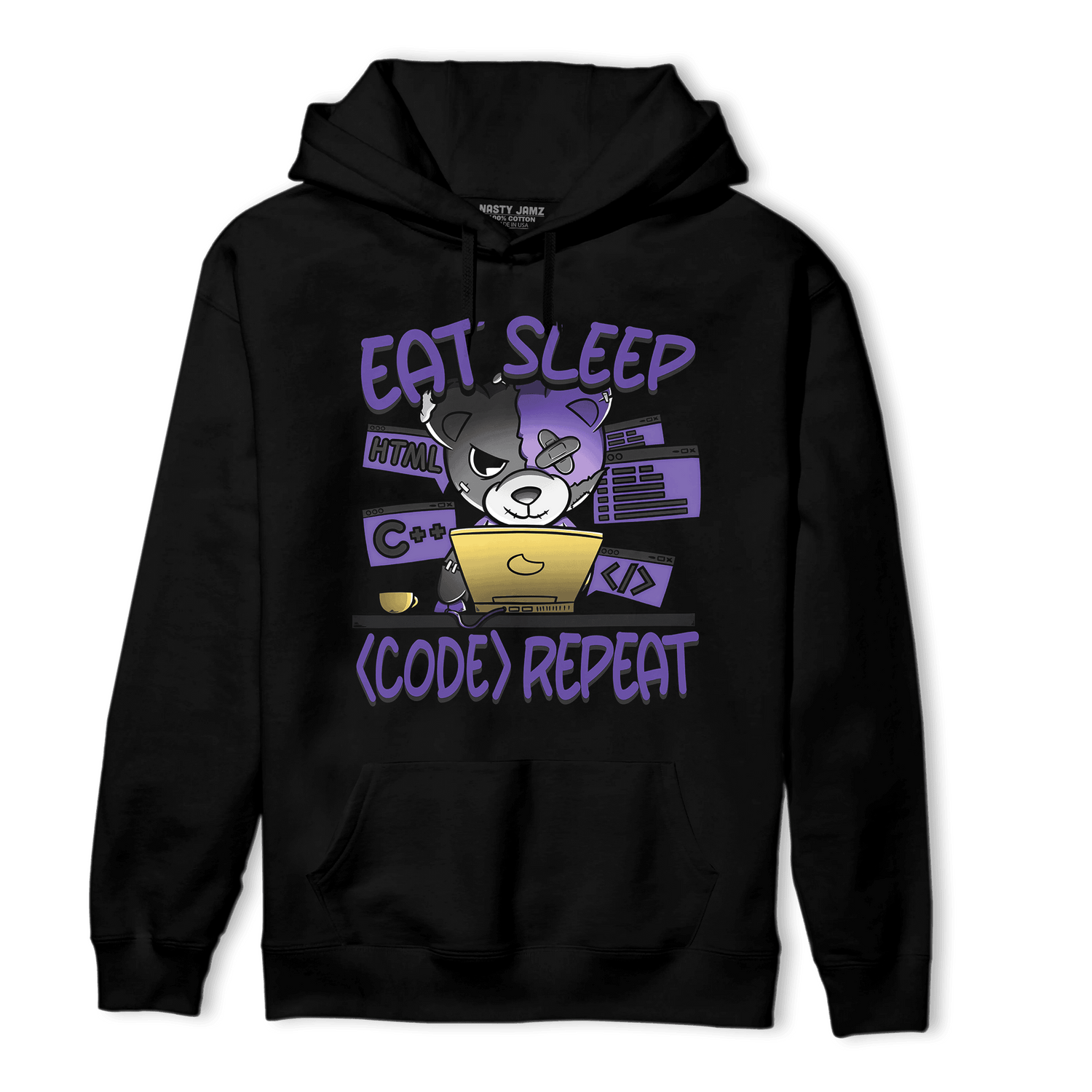Field Purple 12s Hoodie Match Eat Sleep Code BER - NastyJamz