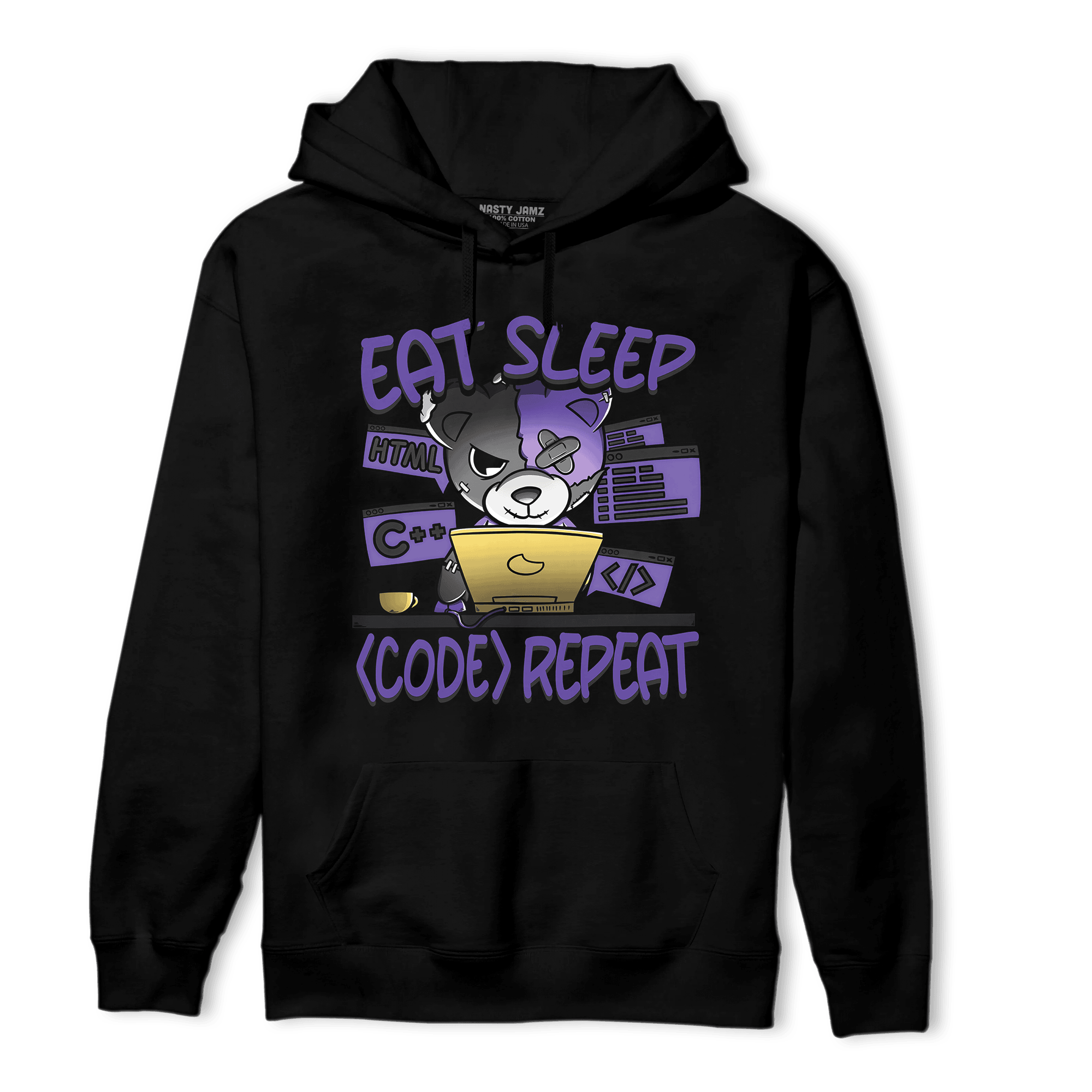 Field Purple 12s Hoodie Match Eat Sleep Code BER - NastyJamz