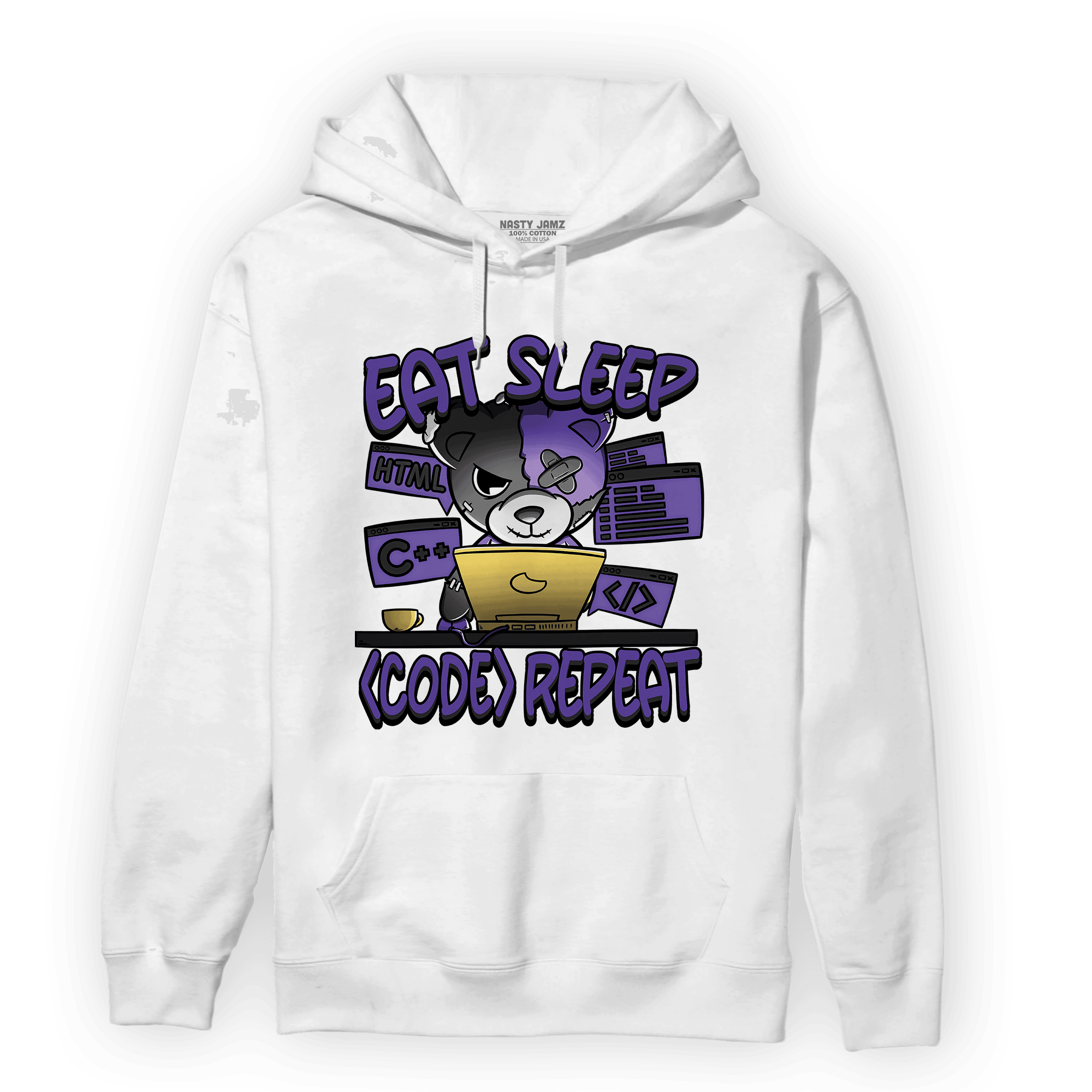 Field Purple 12s Hoodie Match Eat Sleep Code BER - NastyJamz