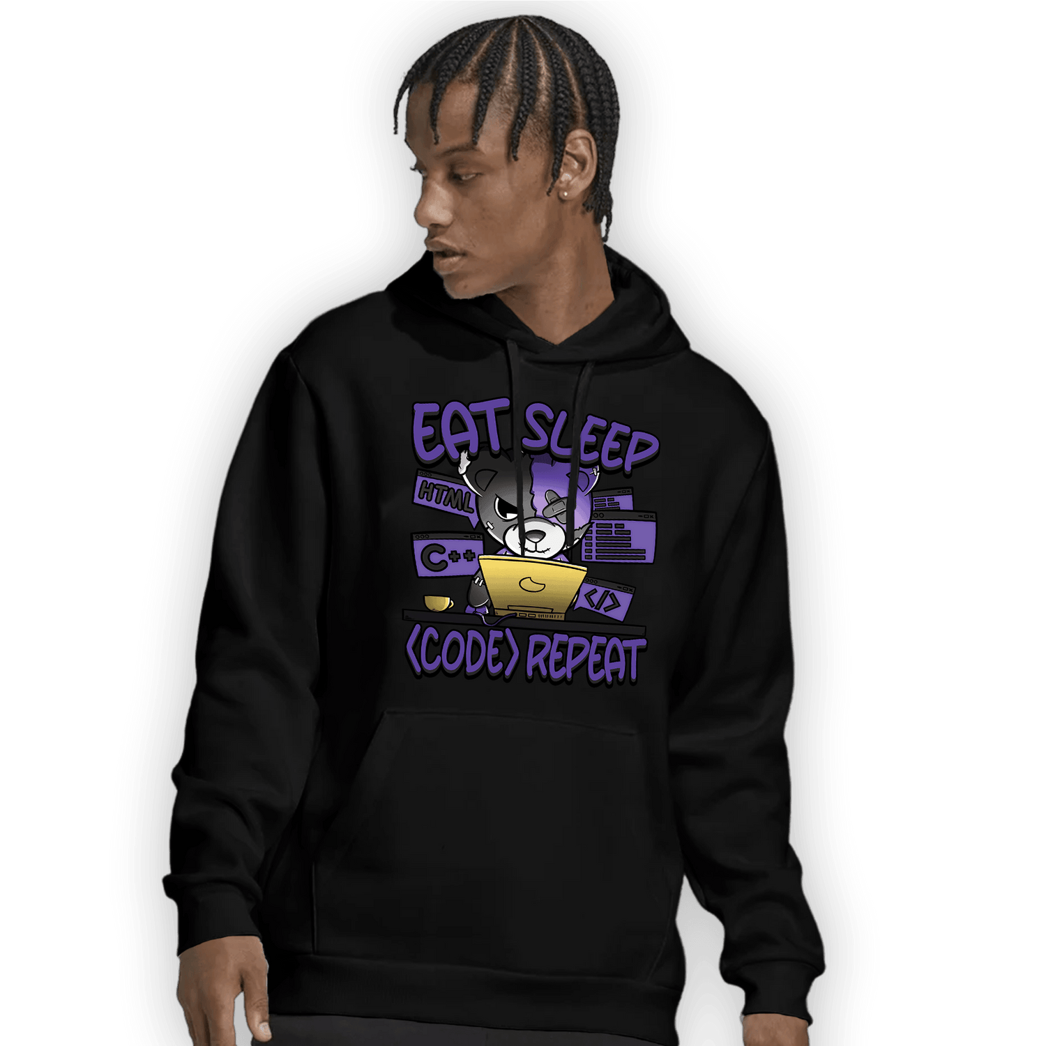Field Purple 12s Hoodie Match Eat Sleep Code BER - NastyJamz