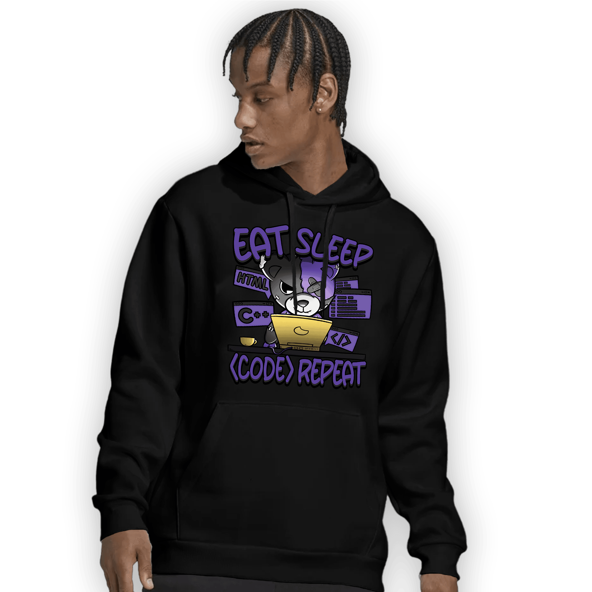 Field Purple 12s Hoodie Match Eat Sleep Code BER - NastyJamz
