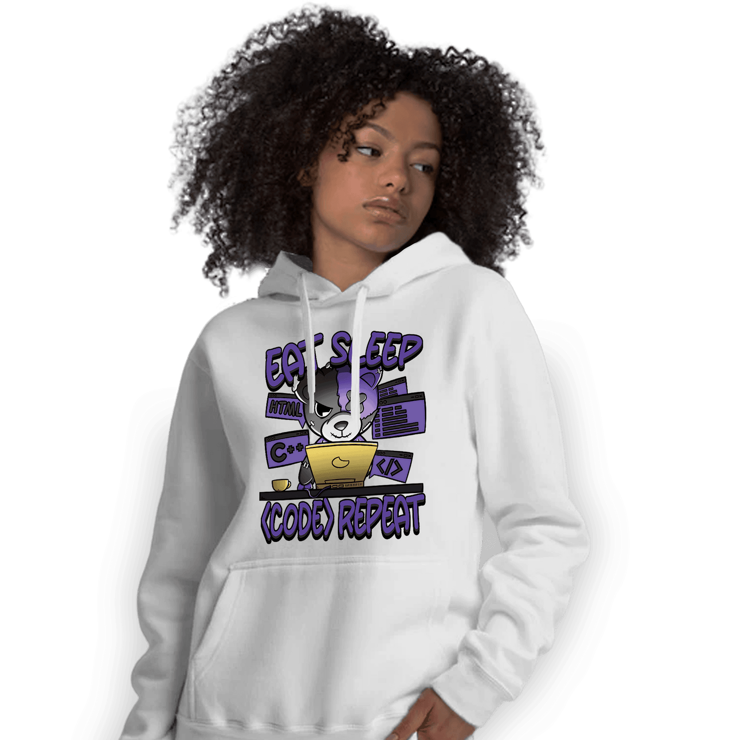 Field Purple 12s Hoodie Match Eat Sleep Code BER - NastyJamz