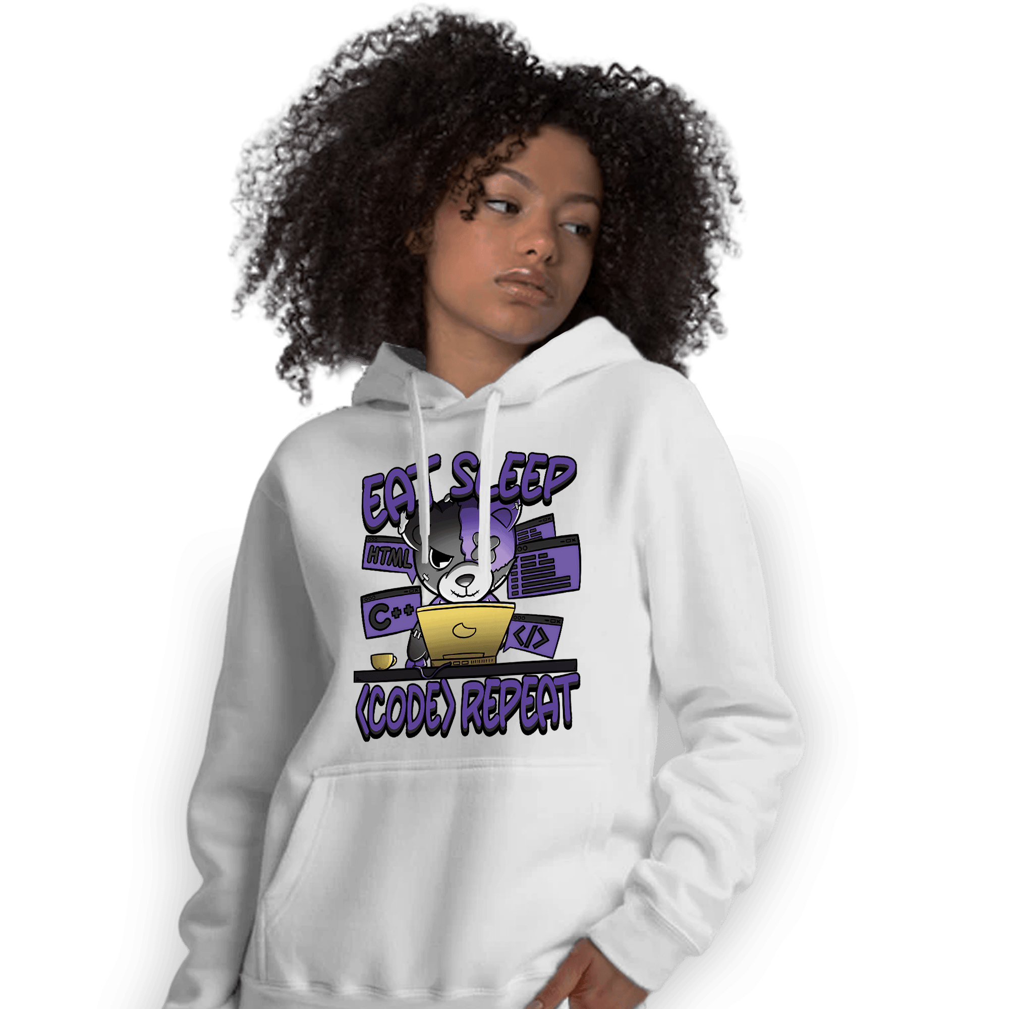 Field Purple 12s Hoodie Match Eat Sleep Code BER - NastyJamz