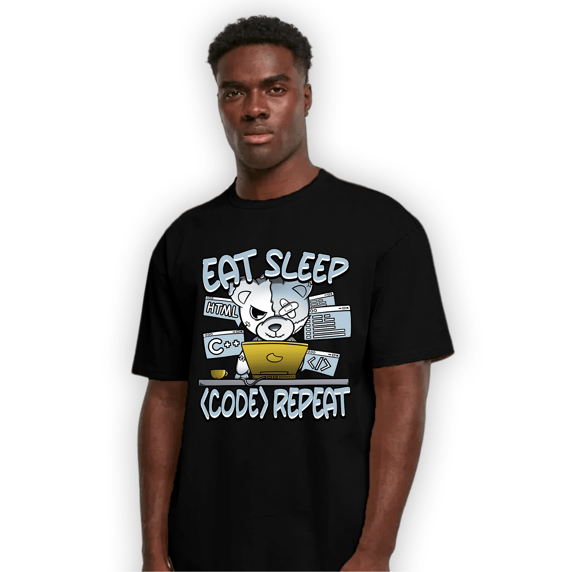 Blue Grey 13s T Shirt Match Eat Sleep Code BER - NastyJamz