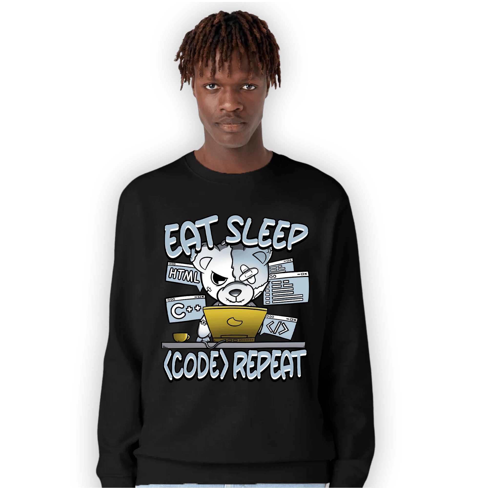 Blue Grey 13s Sweatshirt Match Eat Sleep Code BER - NastyJamz