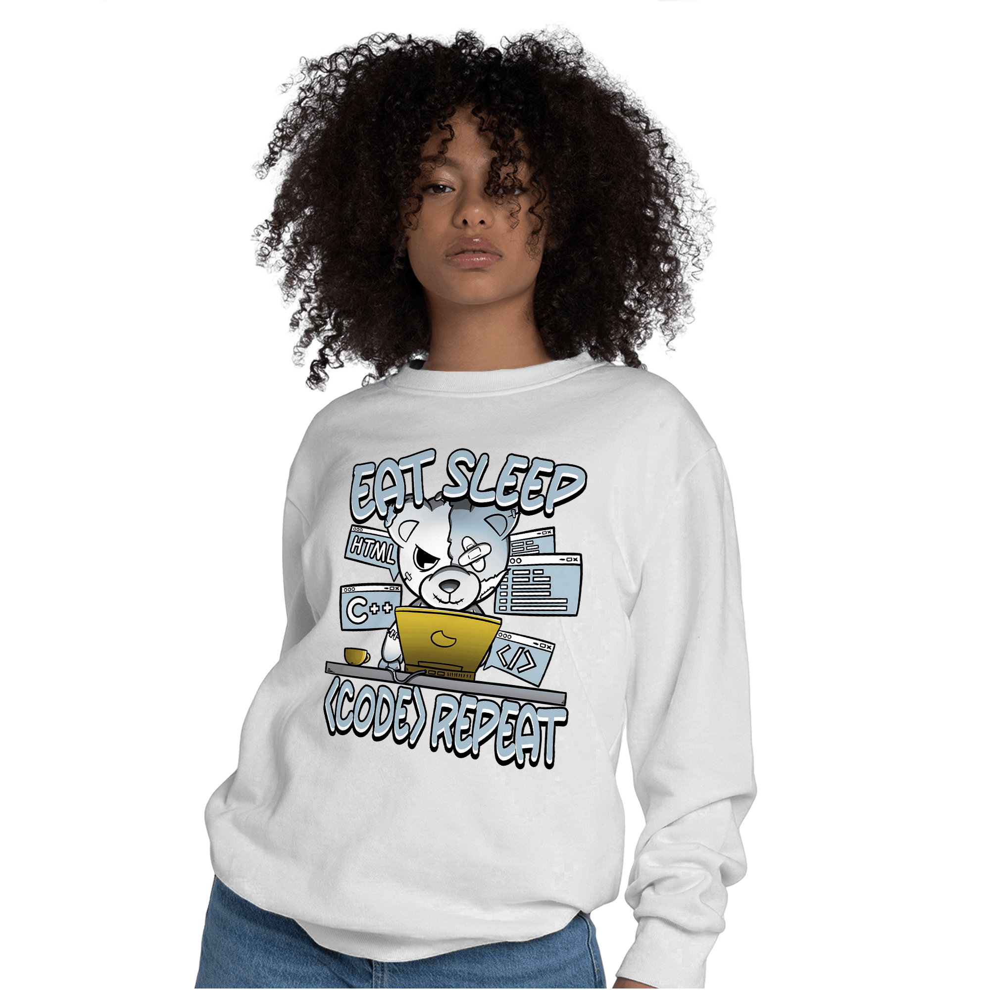Blue Grey 13s Sweatshirt Match Eat Sleep Code BER - NastyJamz