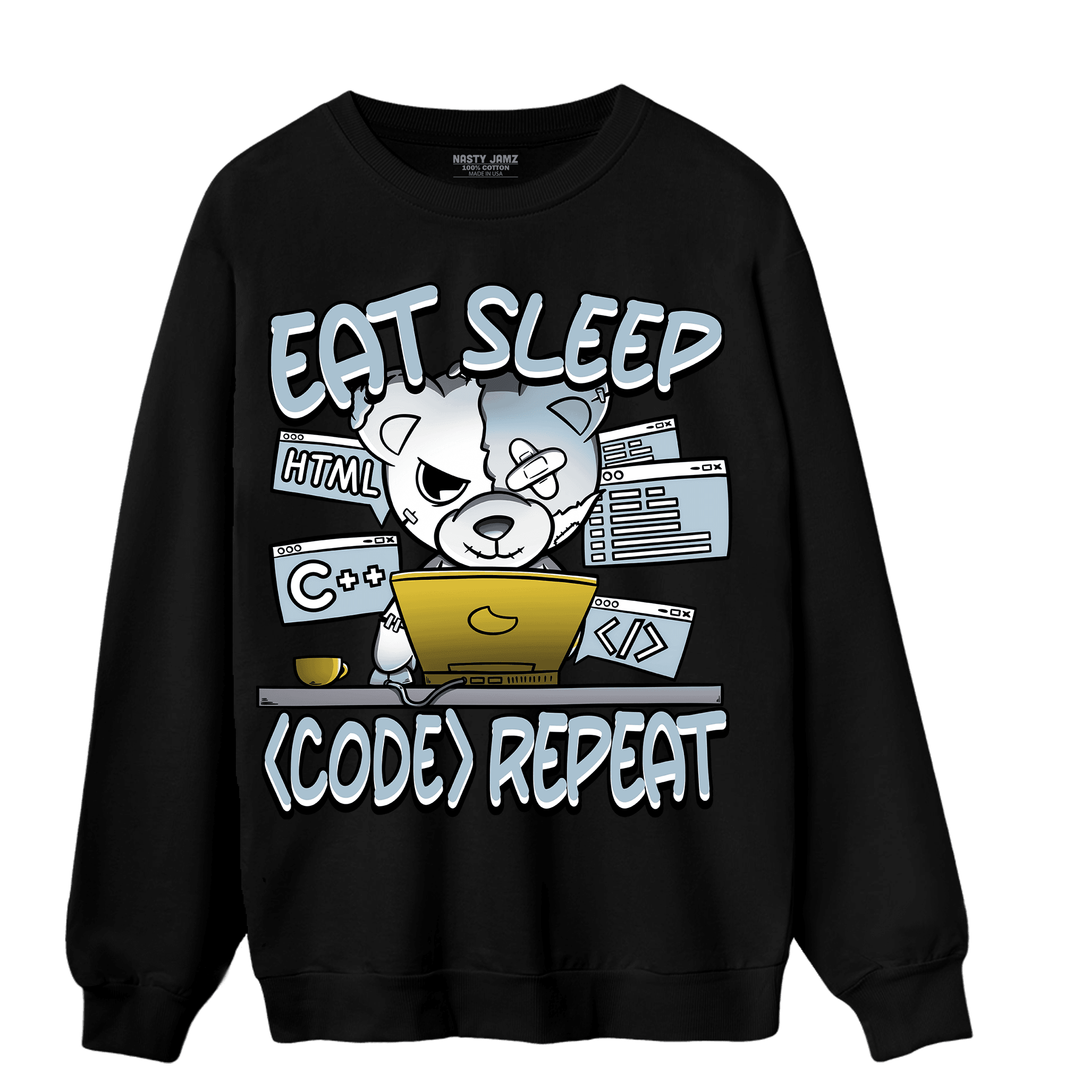 Blue Grey 13s Sweatshirt Match Eat Sleep Code BER - NastyJamz
