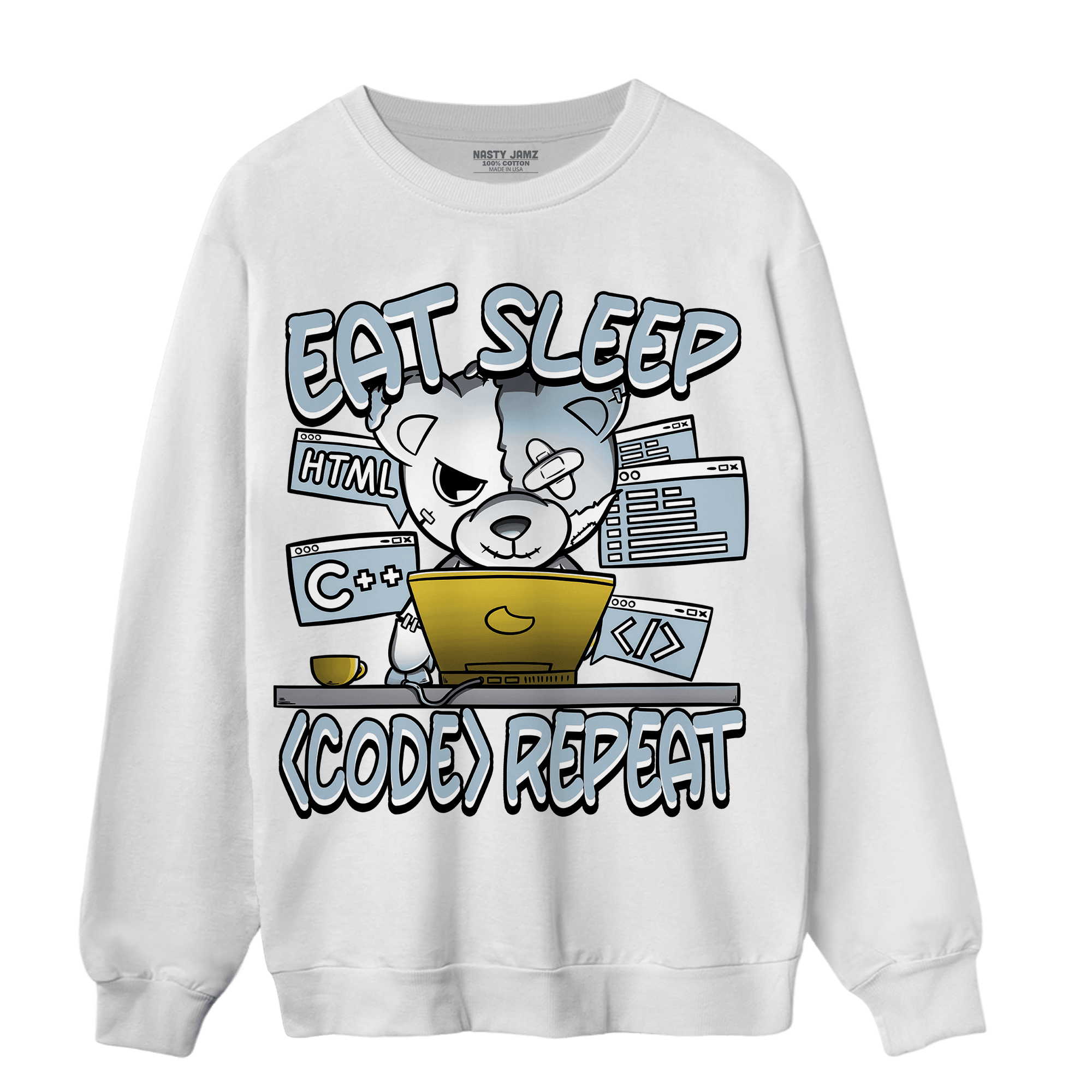 Blue Grey 13s Sweatshirt Match Eat Sleep Code BER - NastyJamz