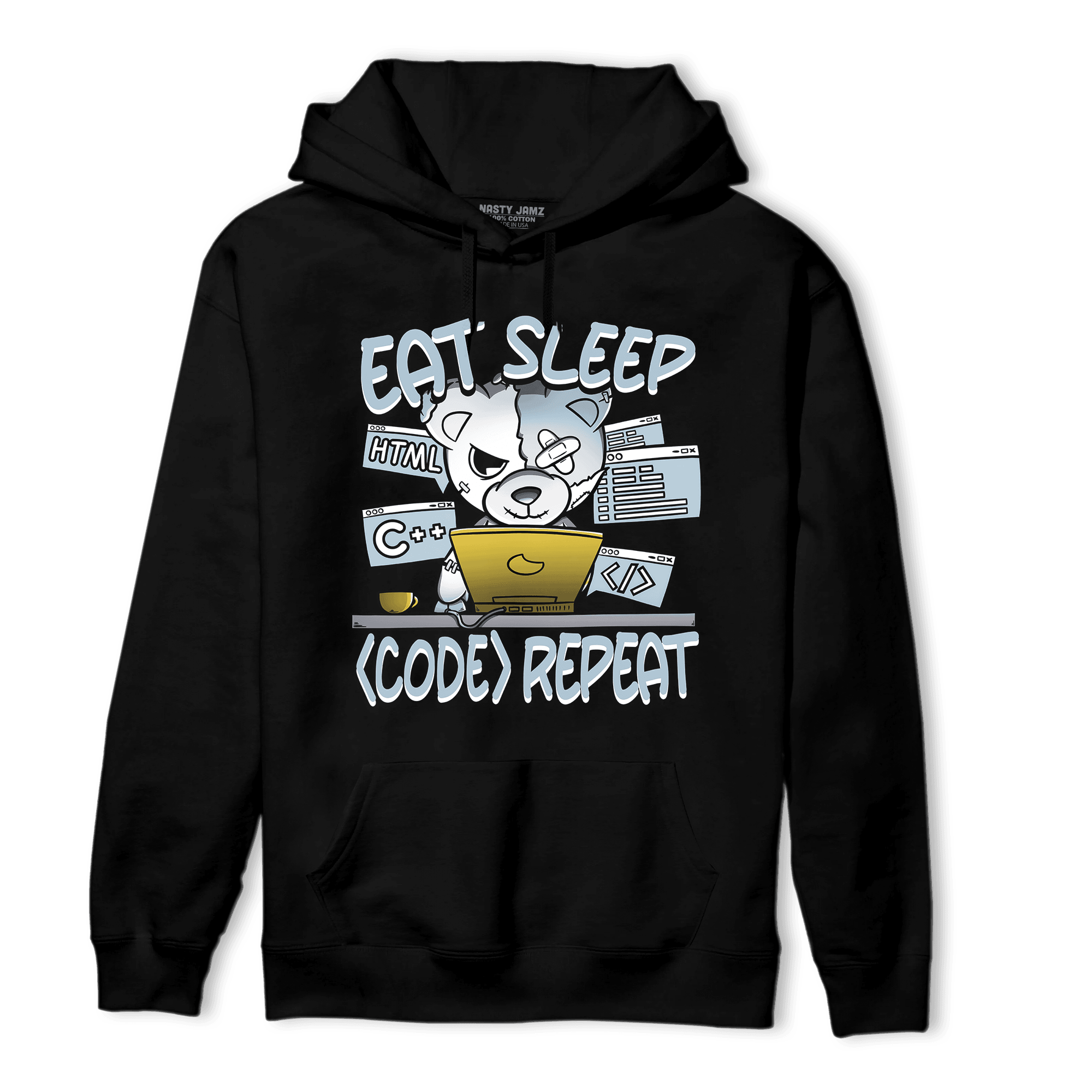 Blue Grey 13s Hoodie Match Eat Sleep Code BER - NastyJamz