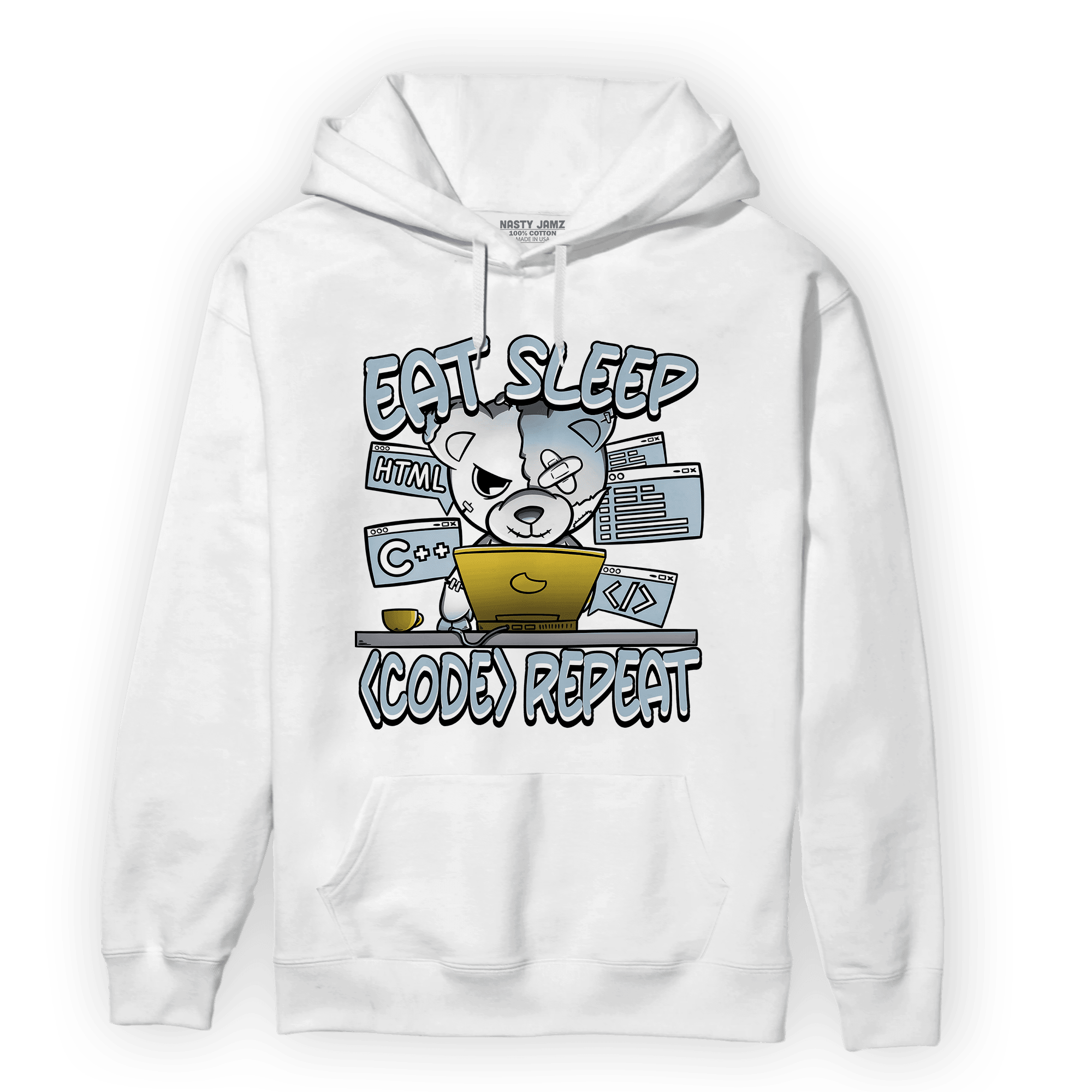 Blue Grey 13s Hoodie Match Eat Sleep Code BER - NastyJamz