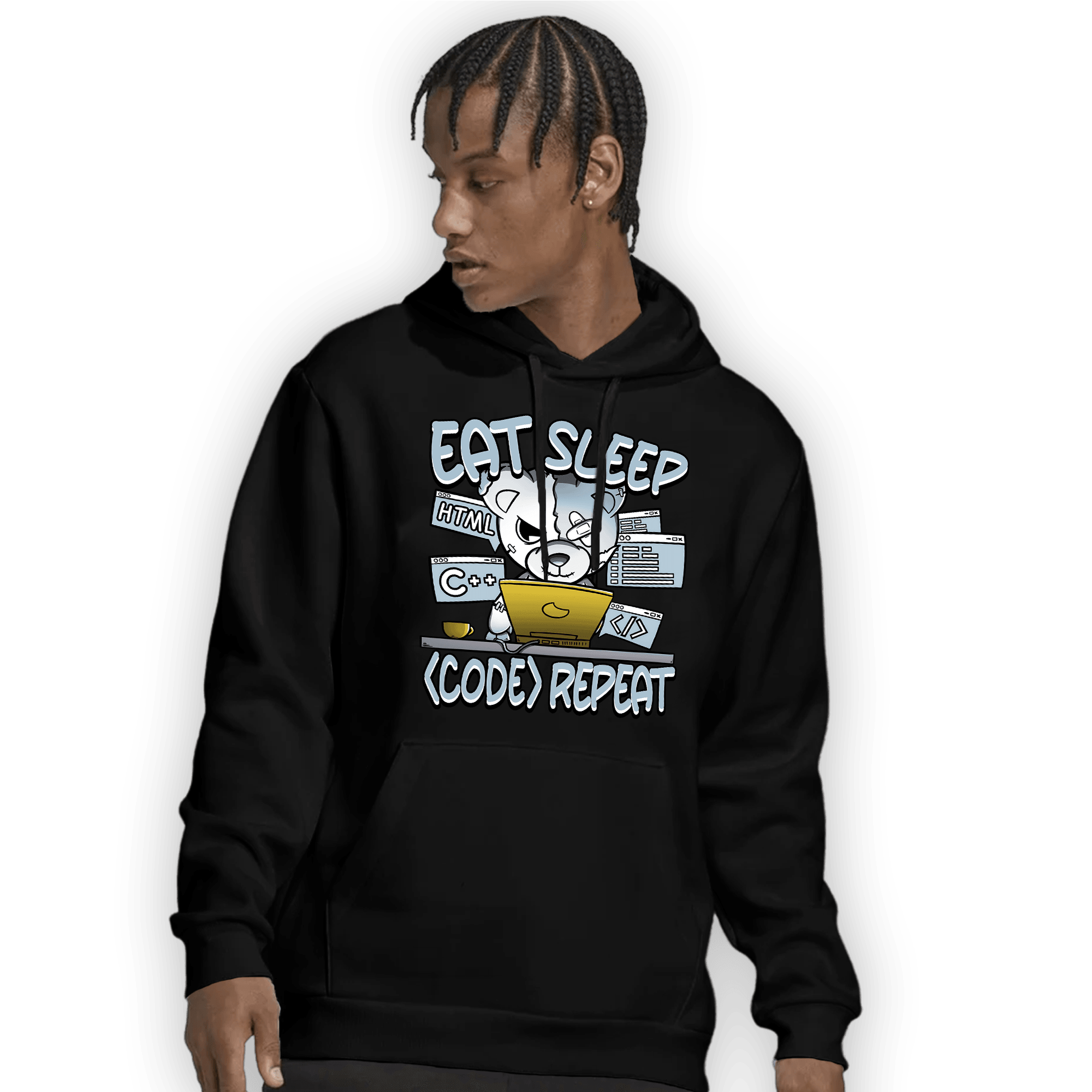 Blue Grey 13s Hoodie Match Eat Sleep Code BER - NastyJamz