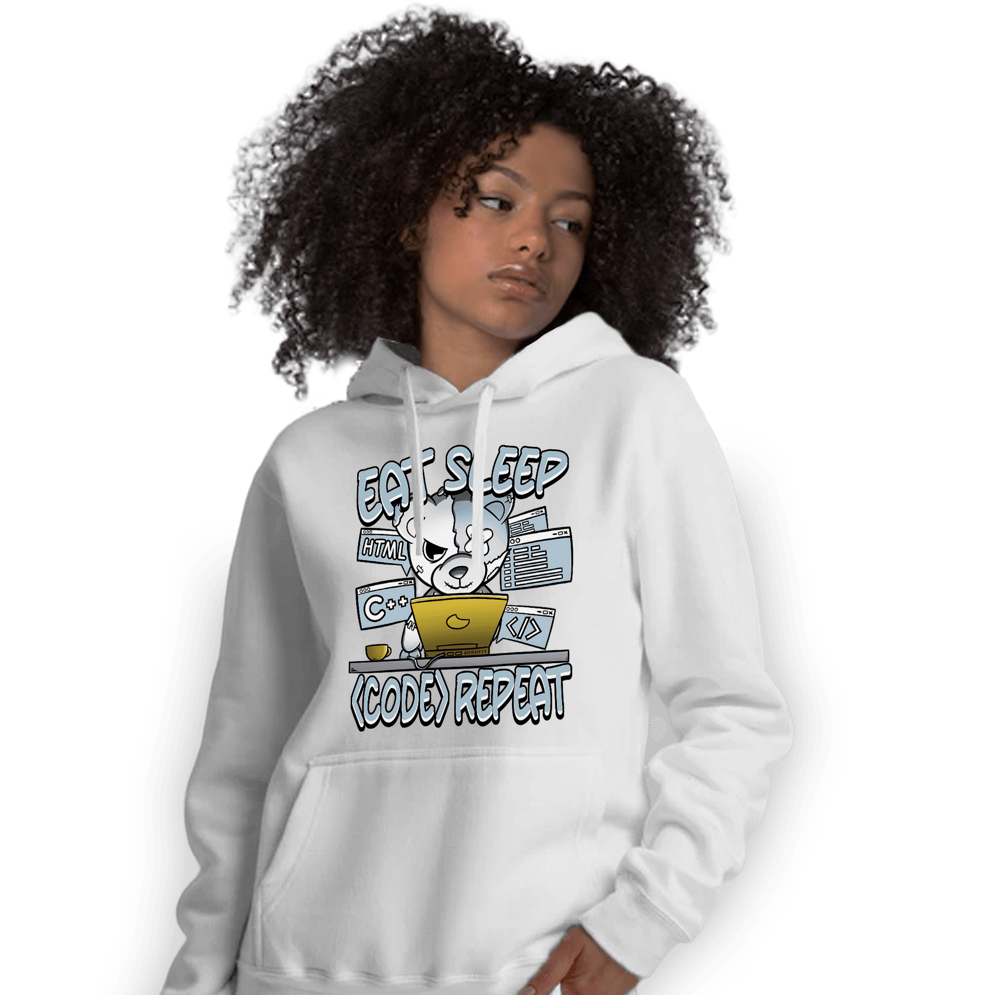 Blue Grey 13s Hoodie Match Eat Sleep Code BER - NastyJamz