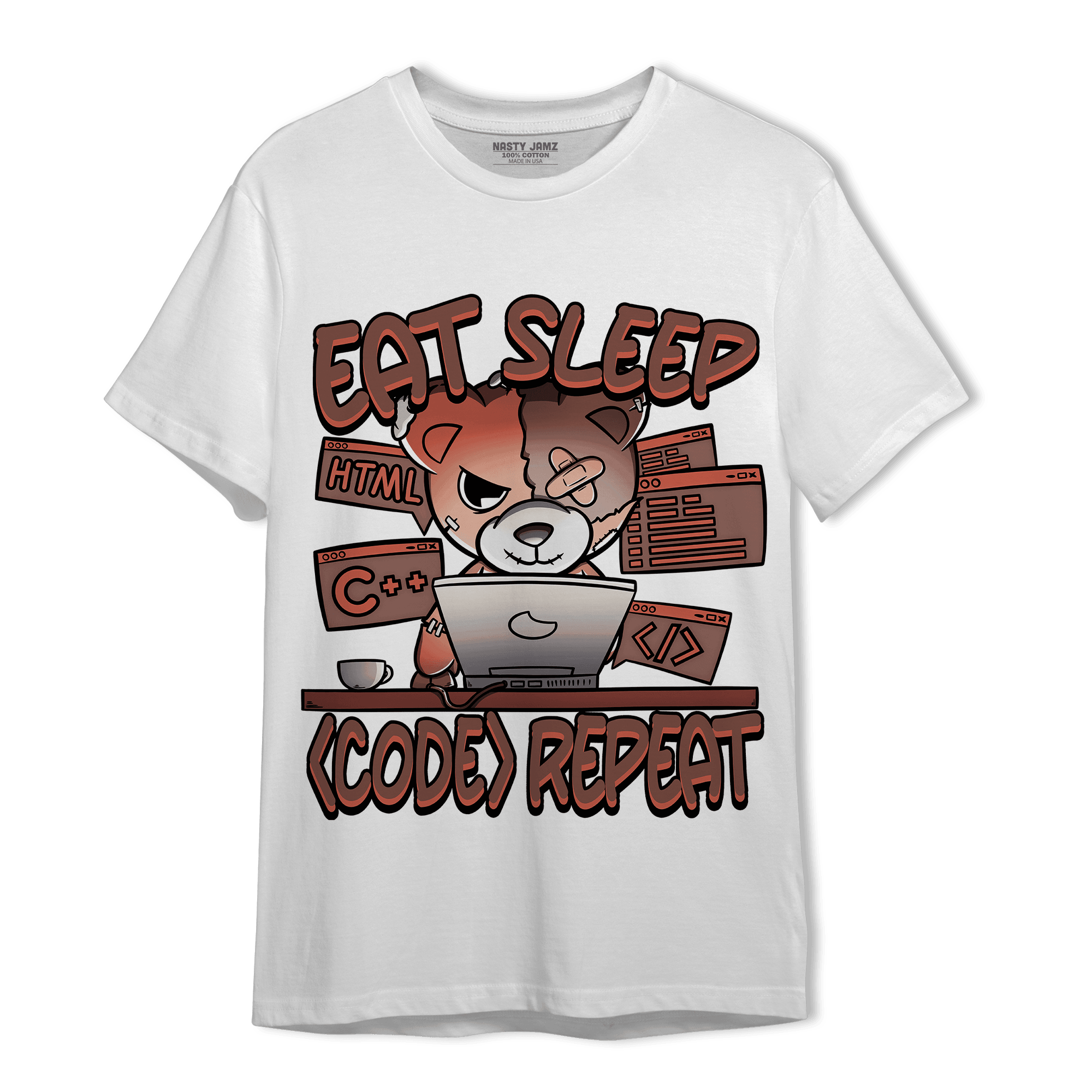 High OG Dusted Clay 1s T Shirt Match Eat Sleep Code BER - NastyJamz