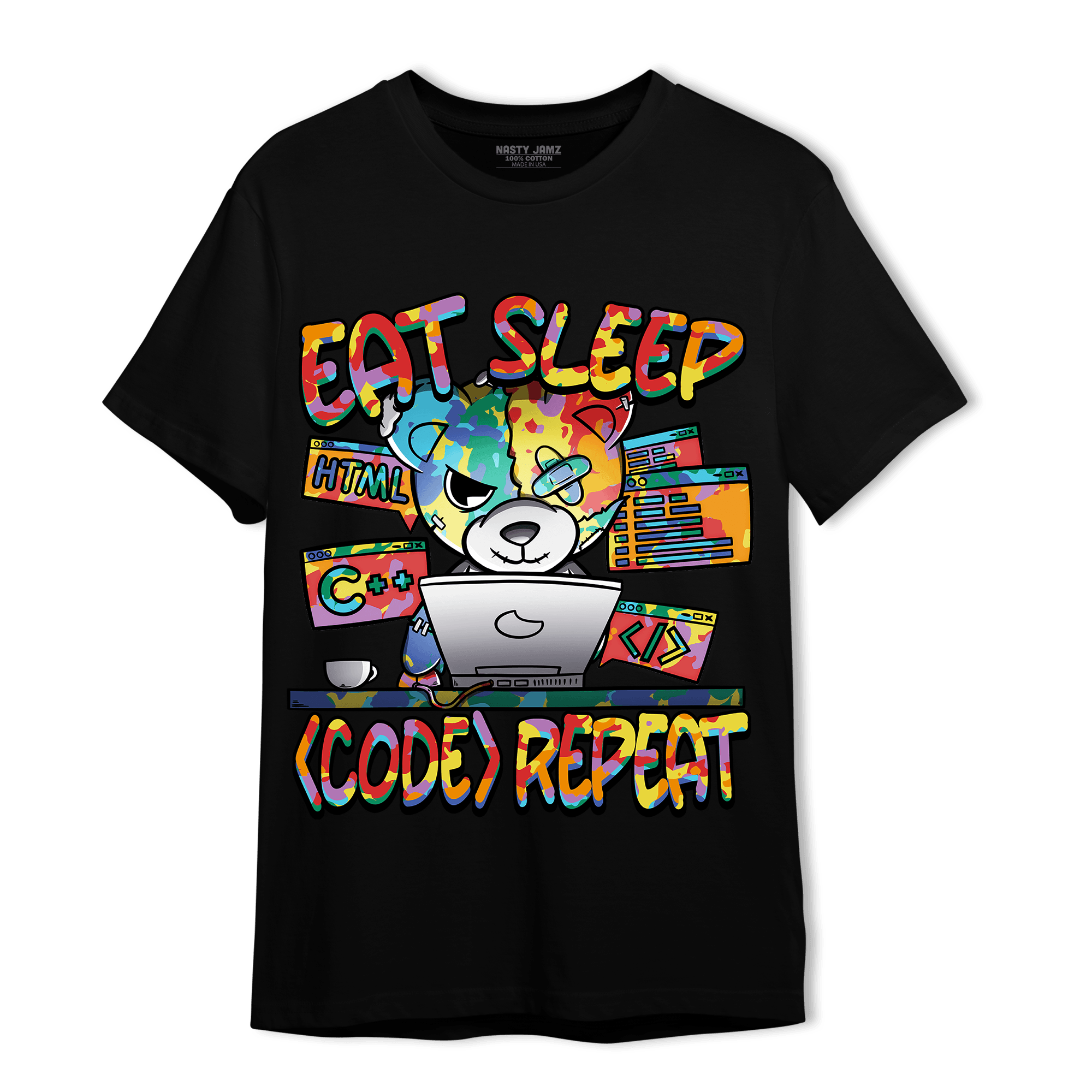 Mid GS Six Championships 1s T Shirt Match Eat Sleep Code BER - NastyJamz