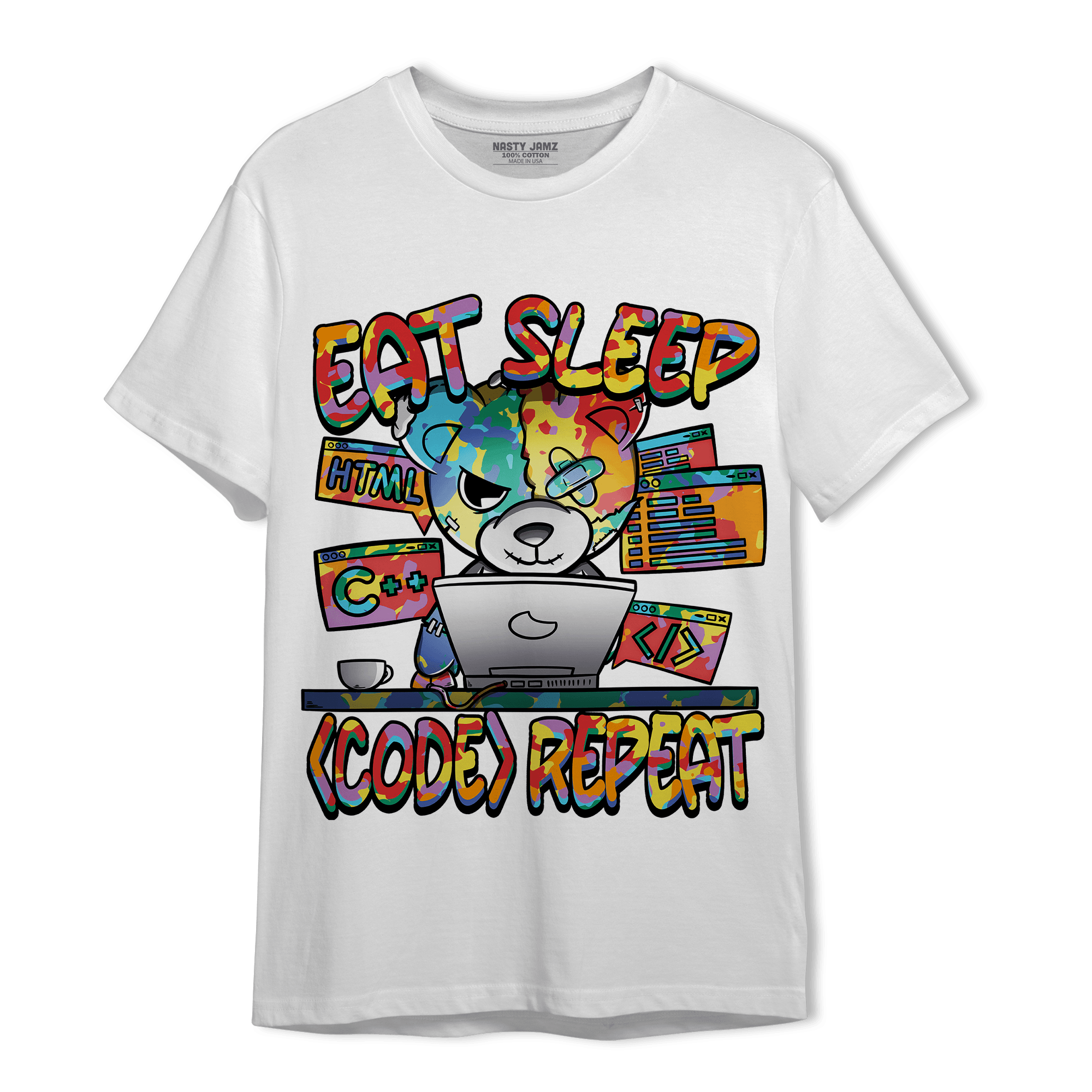 Mid GS Six Championships 1s T Shirt Match Eat Sleep Code BER - NastyJamz