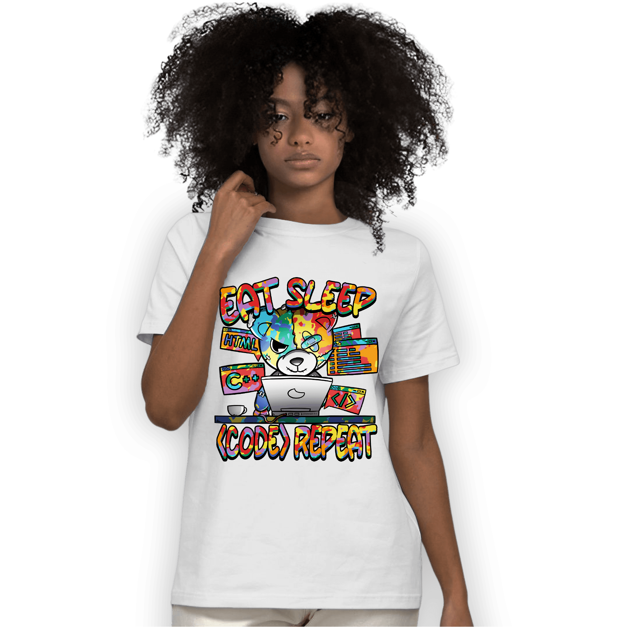 Mid GS Six Championships 1s T Shirt Match Eat Sleep Code BER - NastyJamz