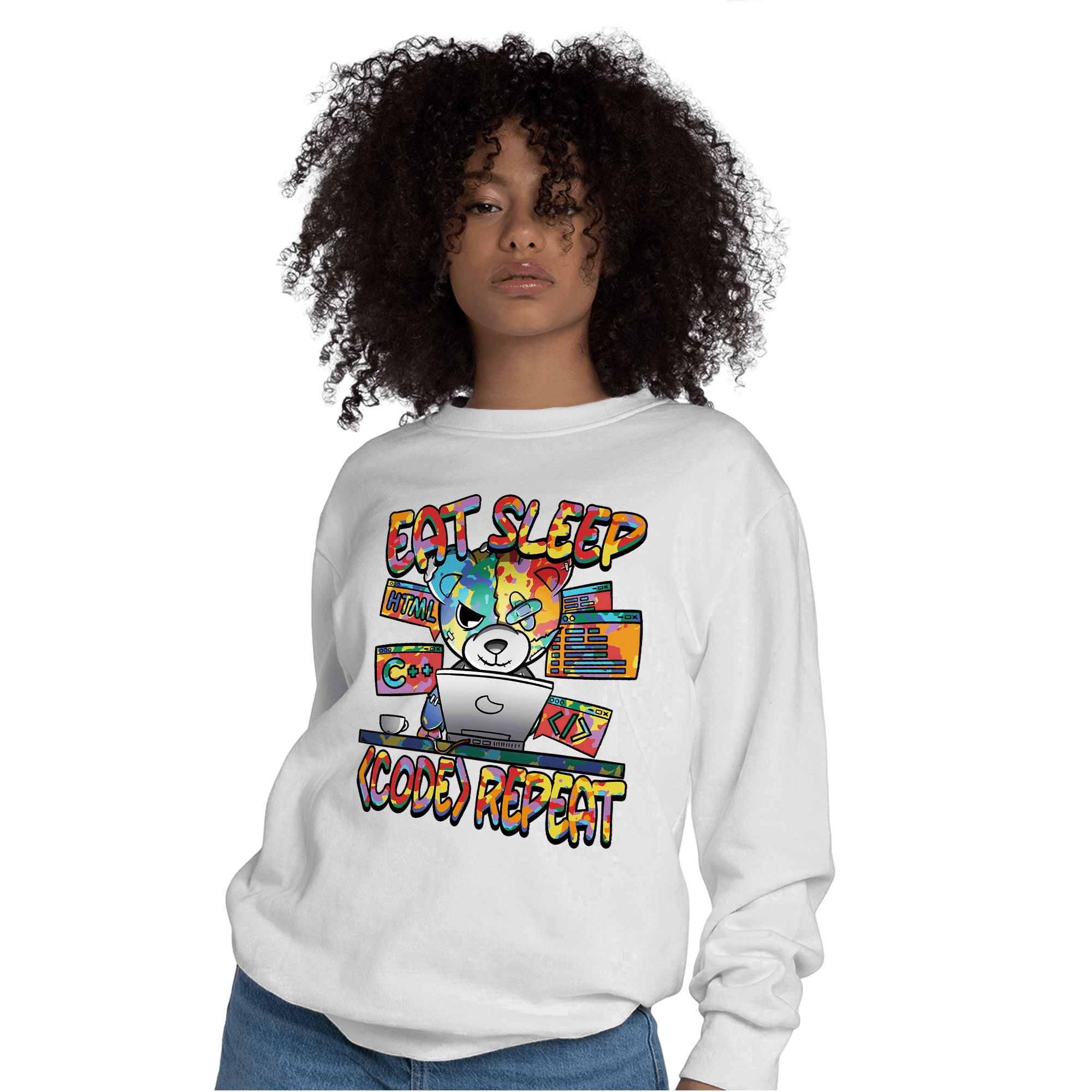 Mid GS Six Championships 1s Sweatshirt Match Eat Sleep Code BER - NastyJamz
