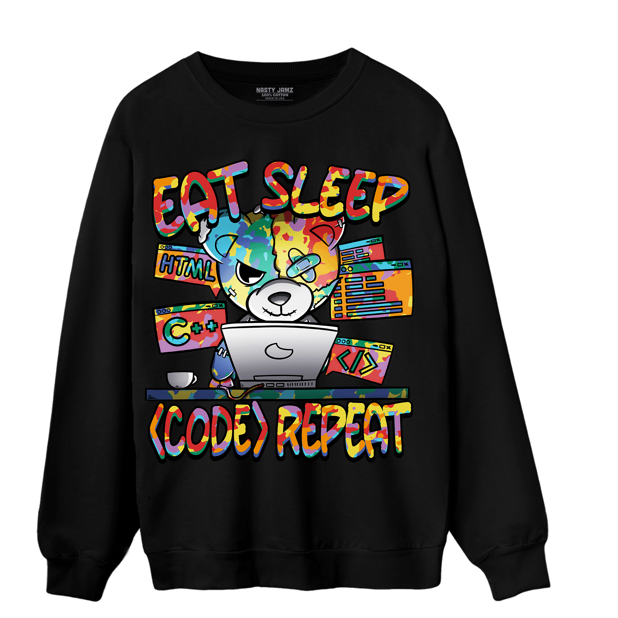 Mid GS Six Championships 1s Sweatshirt Match Eat Sleep Code BER - NastyJamz
