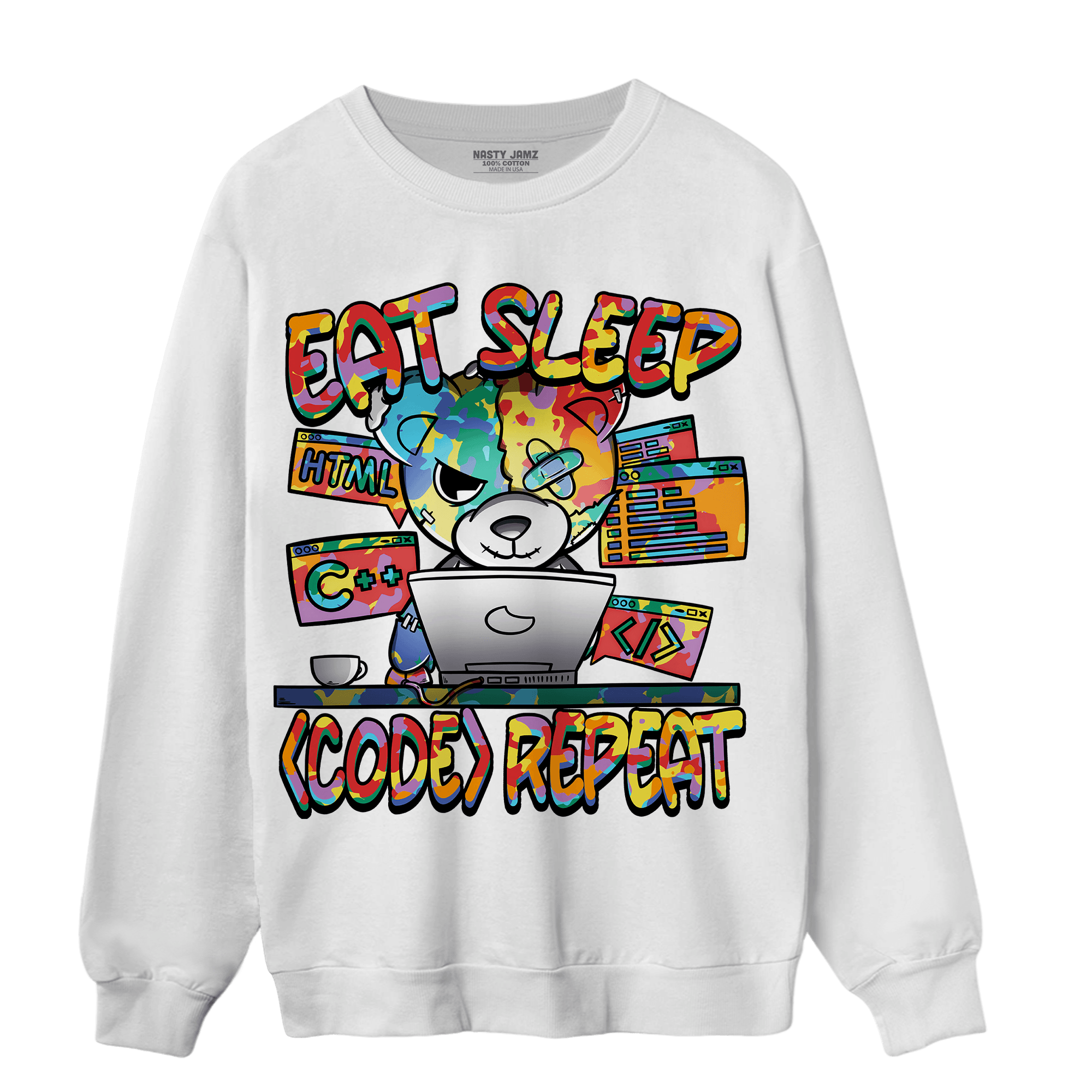 Mid GS Six Championships 1s Sweatshirt Match Eat Sleep Code BER - NastyJamz