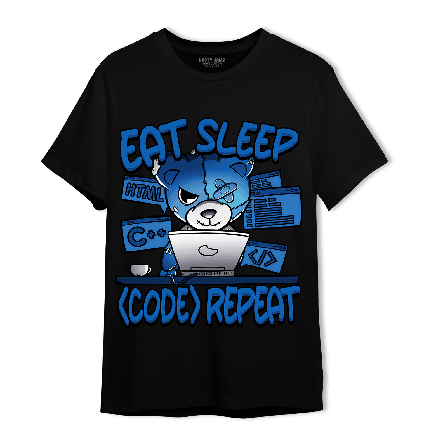 Royal Reimagined 1s T Shirt Match Eat Sleep Code BER - NastyJamz