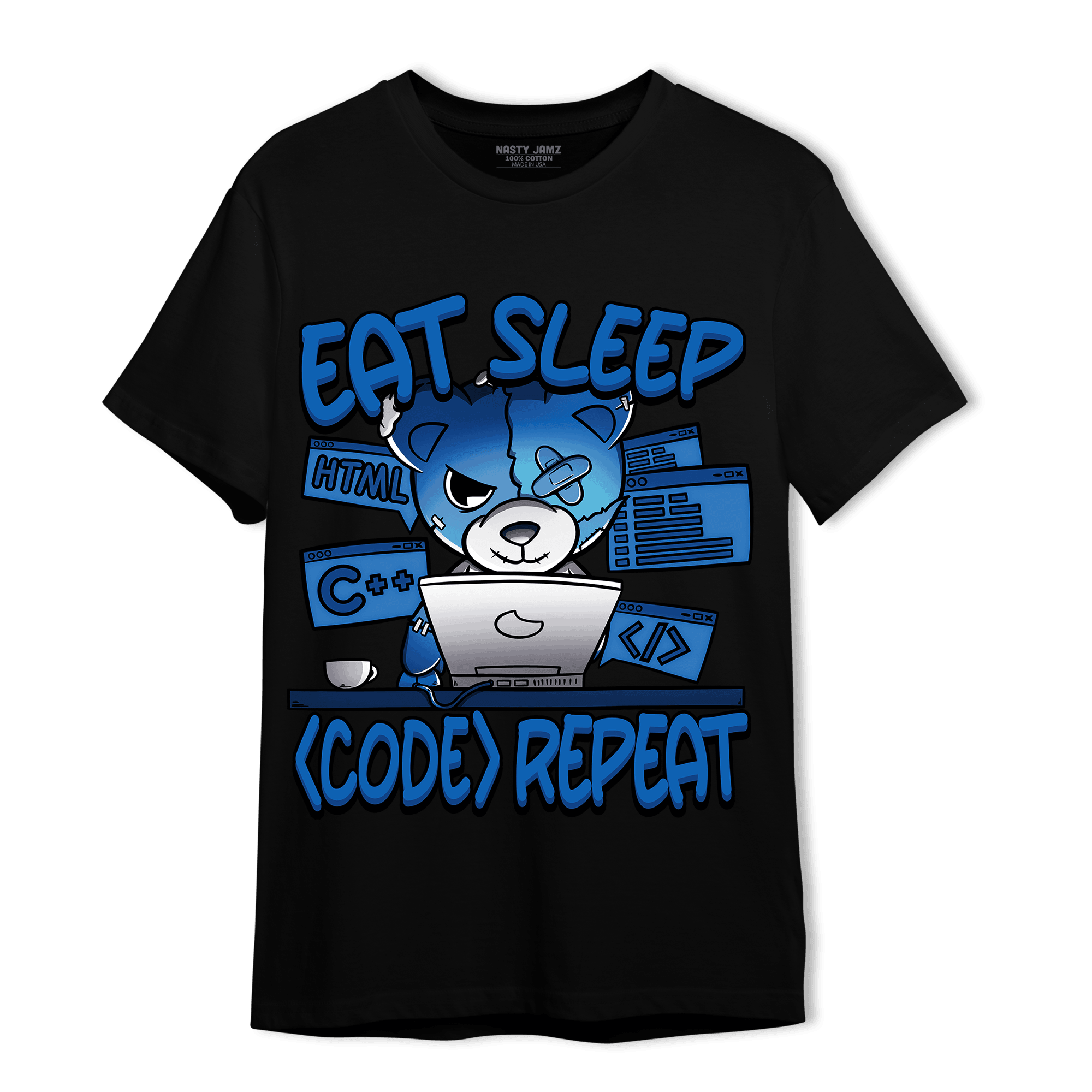 Royal Reimagined 1s T Shirt Match Eat Sleep Code BER - NastyJamz