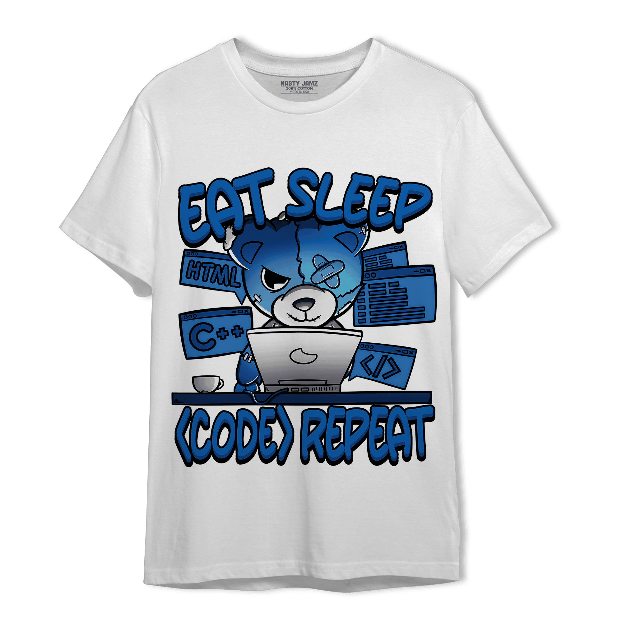 Royal Reimagined 1s T Shirt Match Eat Sleep Code BER - NastyJamz