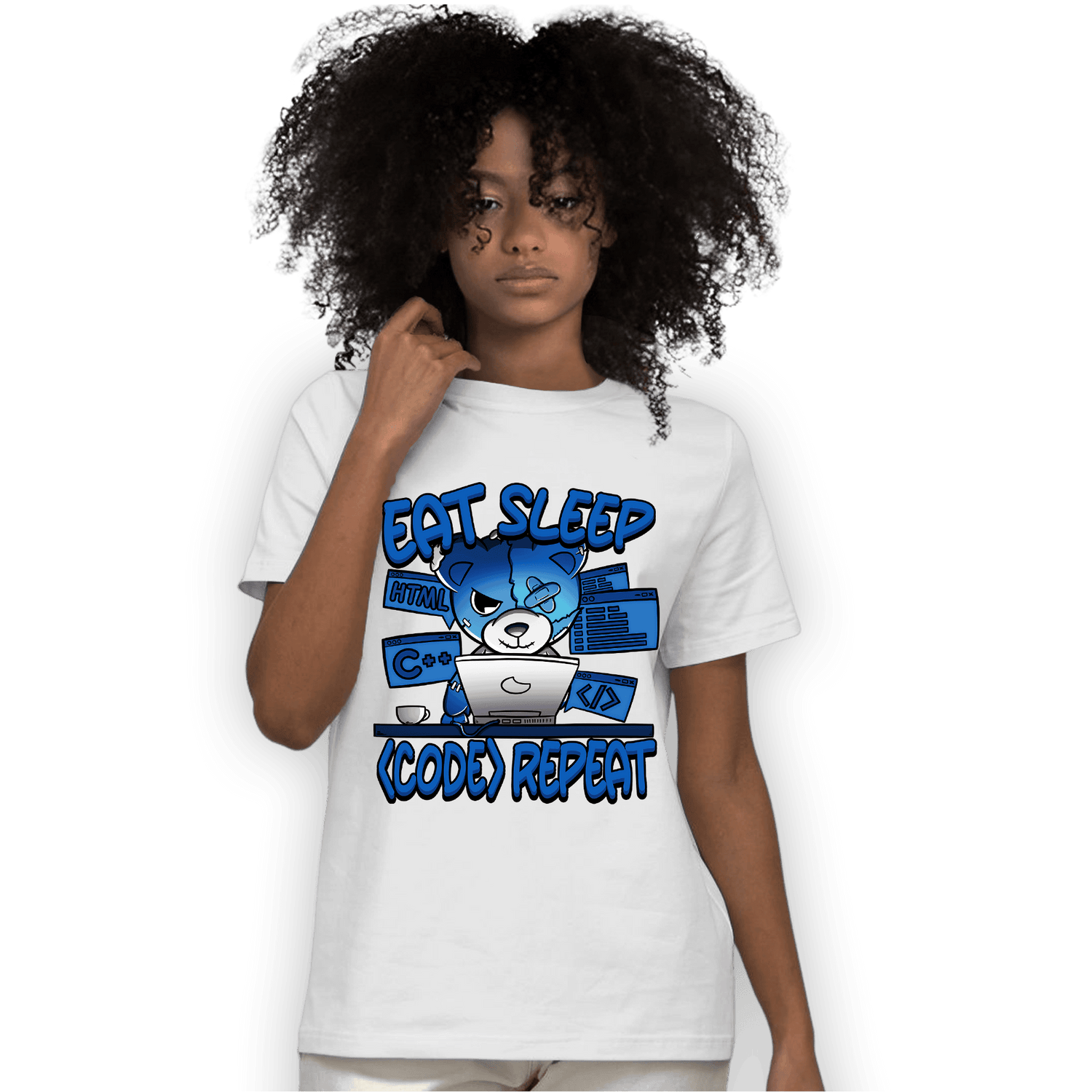 Royal Reimagined 1s T Shirt Match Eat Sleep Code BER - NastyJamz