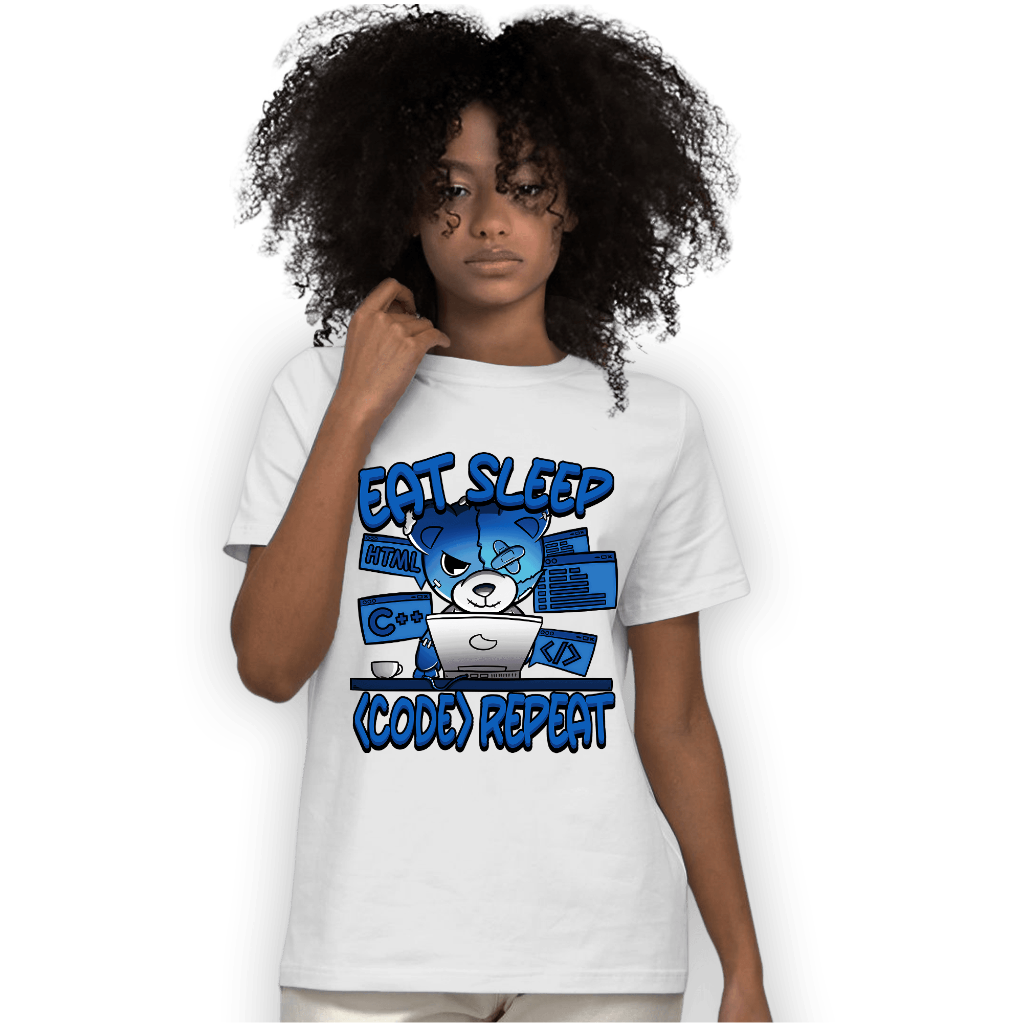 Royal Reimagined 1s T Shirt Match Eat Sleep Code BER - NastyJamz