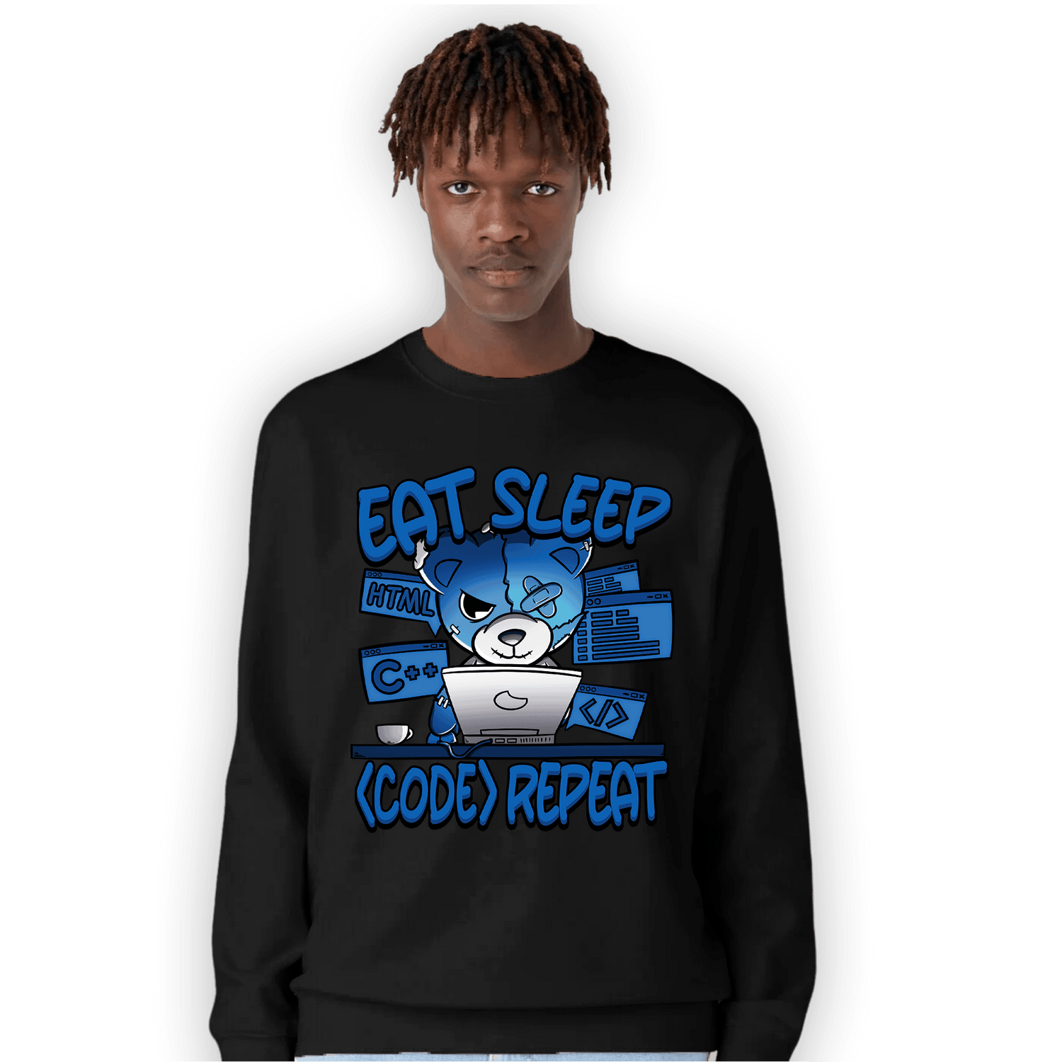 Royal Reimagined 1s Sweatshirt Match Eat Sleep Code BER - NastyJamz