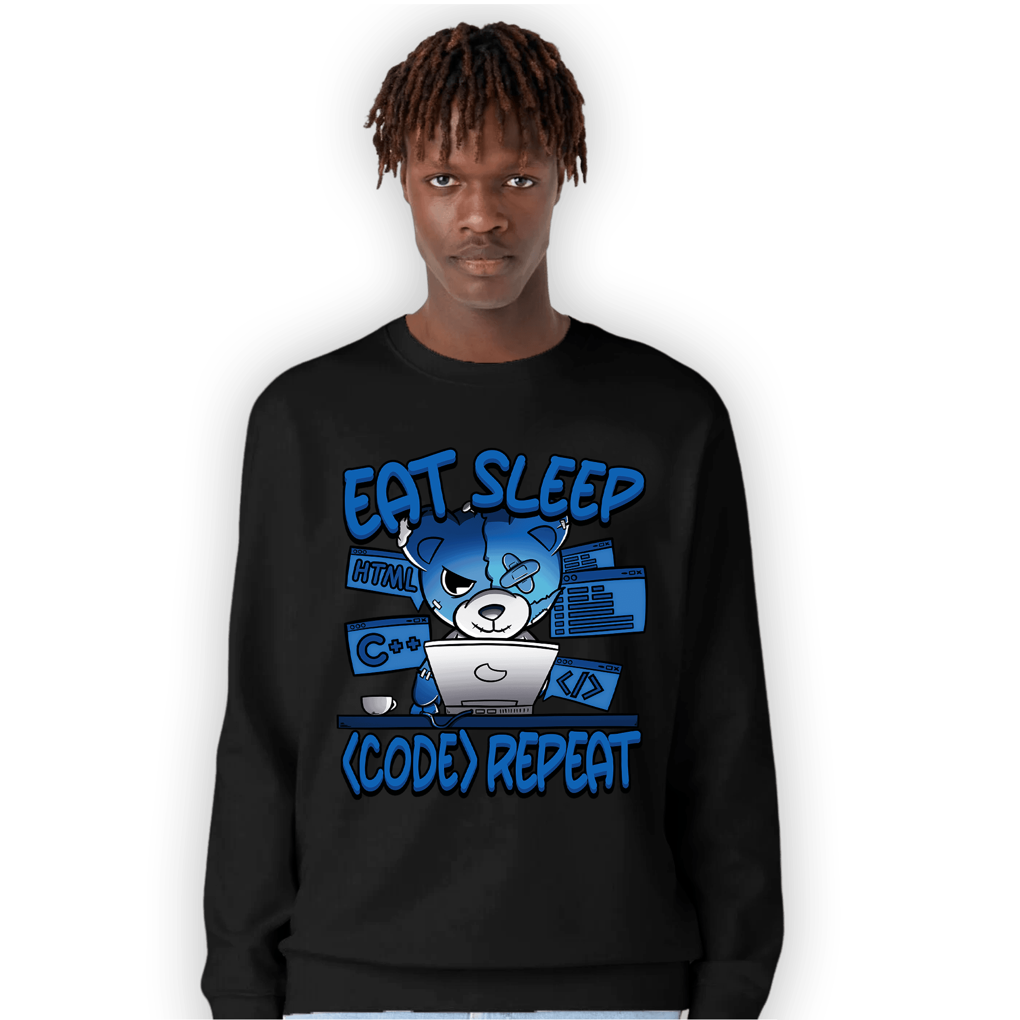 Royal Reimagined 1s Sweatshirt Match Eat Sleep Code BER - NastyJamz
