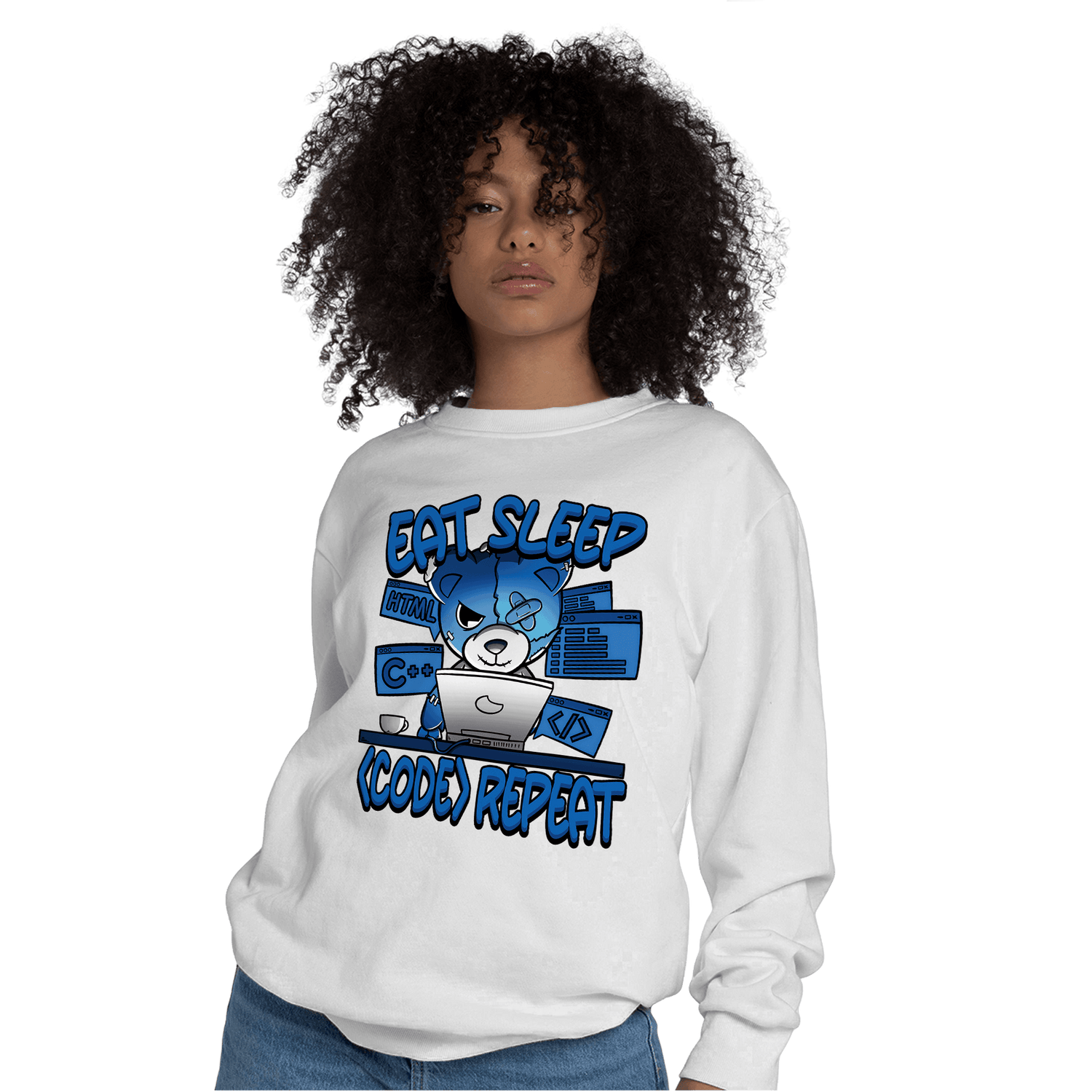 Royal Reimagined 1s Sweatshirt Match Eat Sleep Code BER - NastyJamz