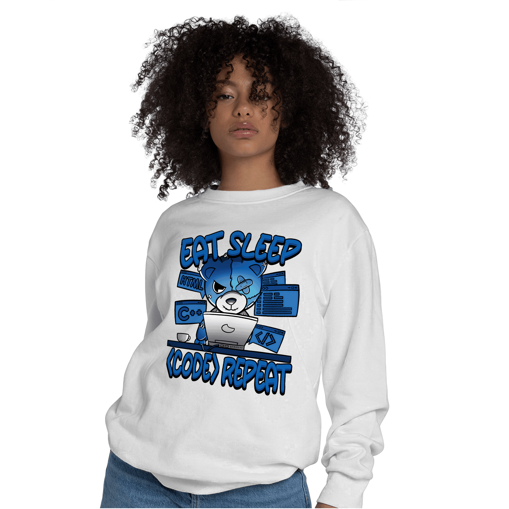 Royal Reimagined 1s Sweatshirt Match Eat Sleep Code BER - NastyJamz