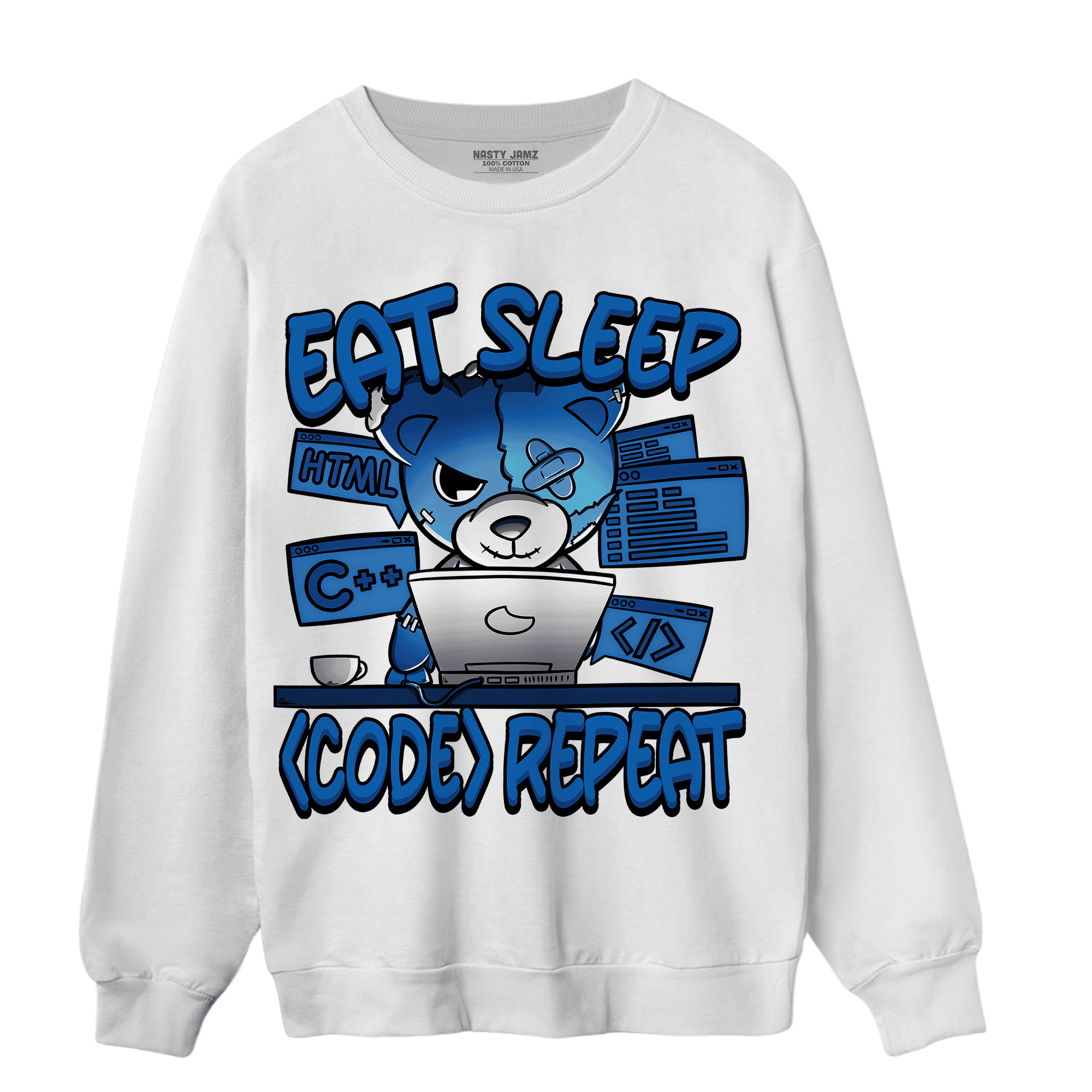 Royal Reimagined 1s Sweatshirt Match Eat Sleep Code BER - NastyJamz