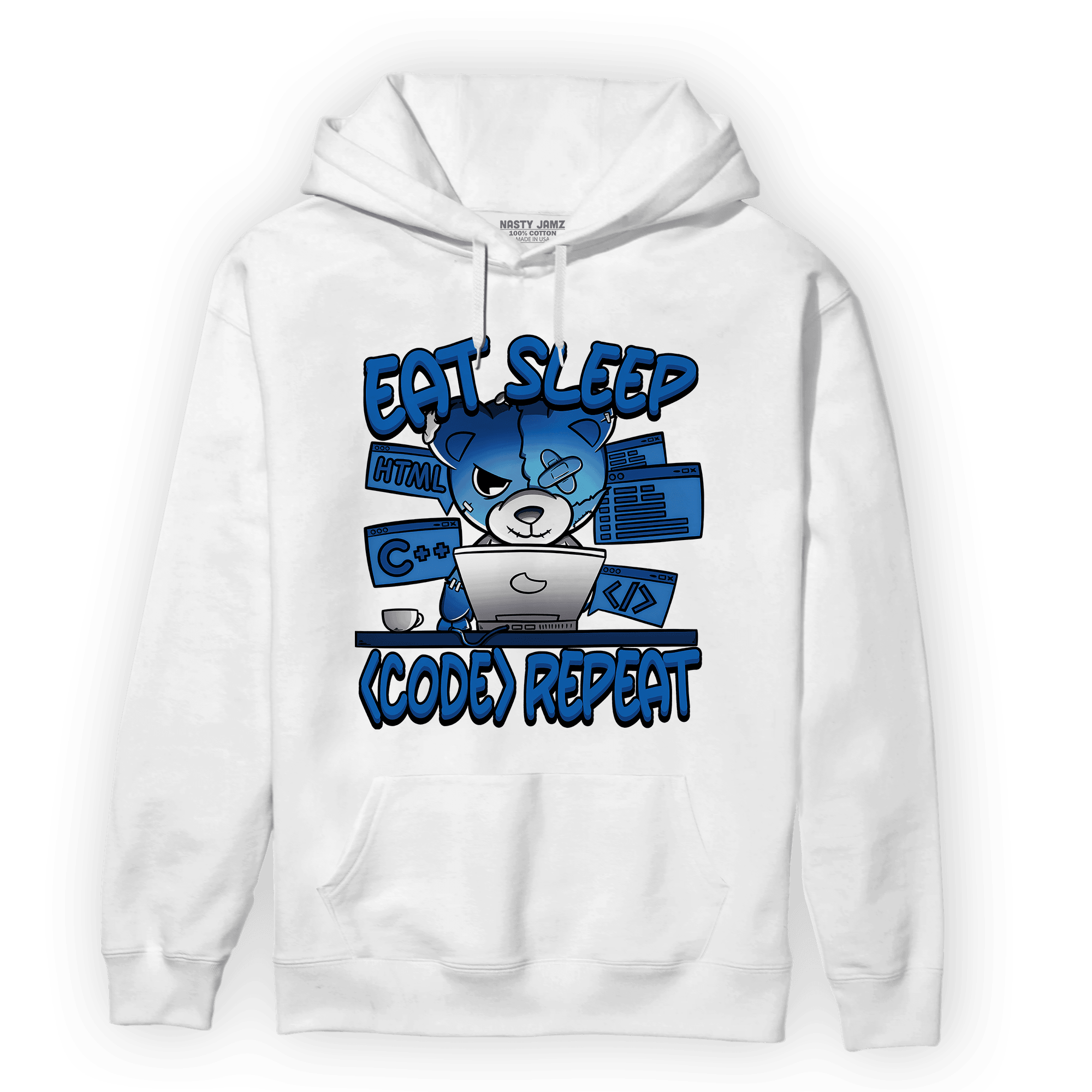 Royal Reimagined 1s Hoodie Match Eat Sleep Code BER - NastyJamz