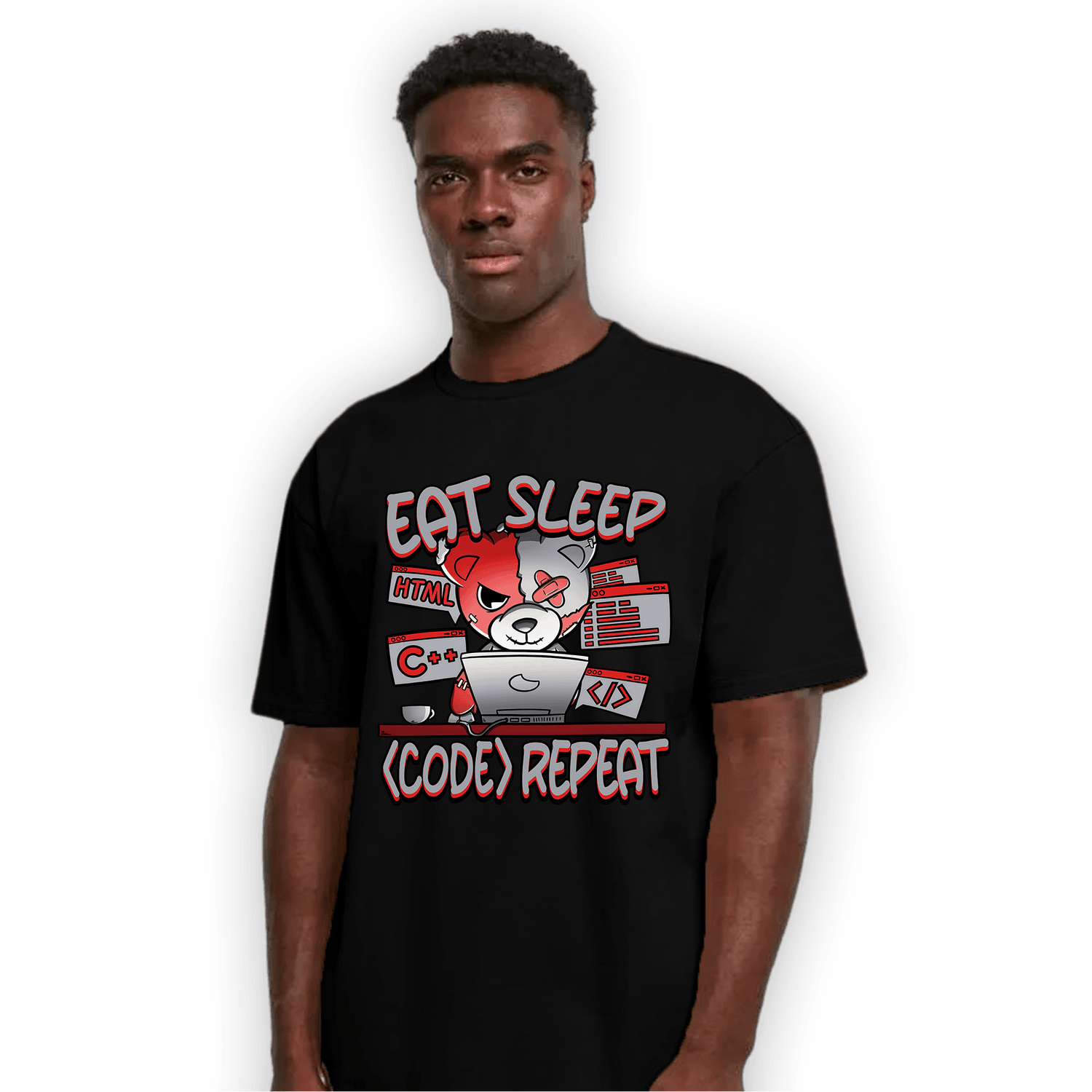 Bred Reimagined 4s T Shirt Match Eat Sleep Code BER - NastyJamz