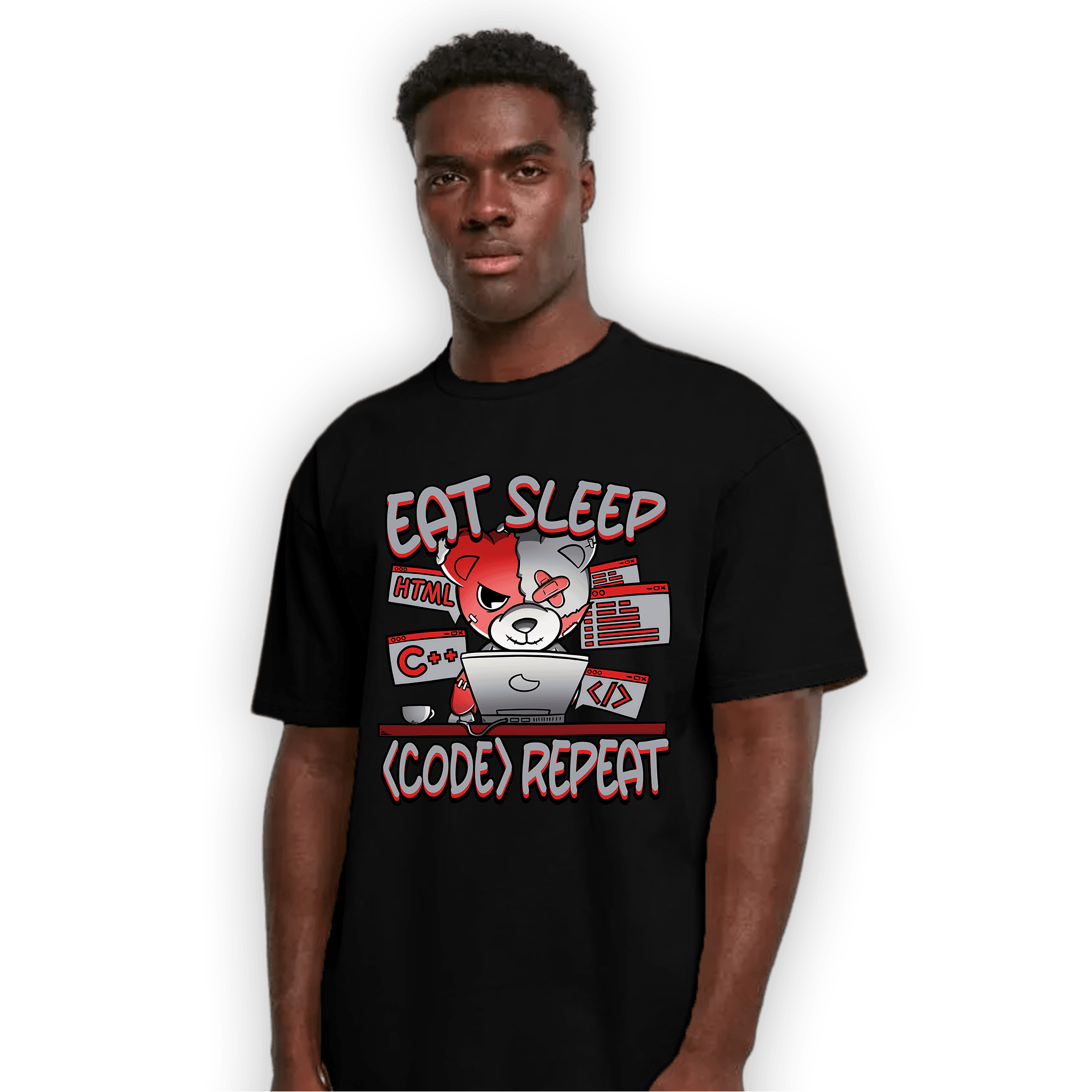 Bred Reimagined 4s T Shirt Match Eat Sleep Code BER - NastyJamz
