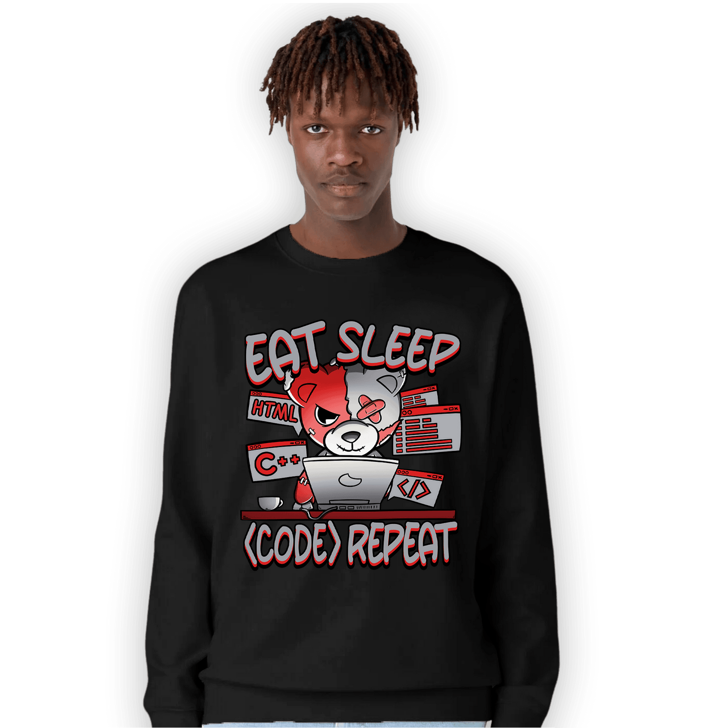 Bred Reimagined 4s Sweatshirt Match Eat Sleep Code BER - NastyJamz