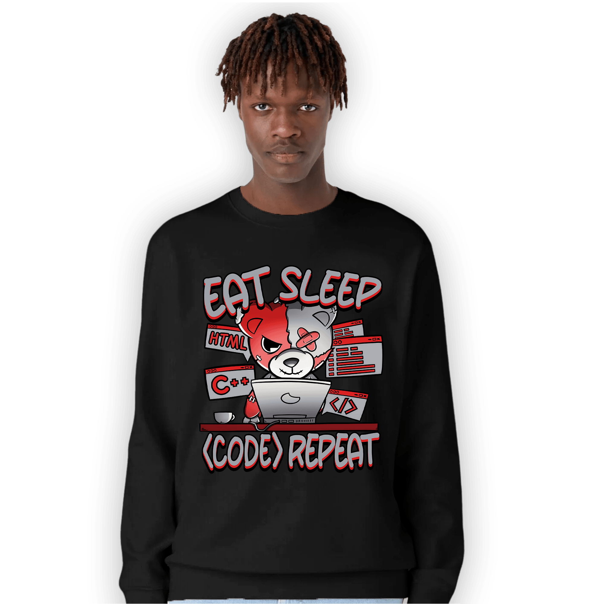 Bred Reimagined 4s Sweatshirt Match Eat Sleep Code BER - NastyJamz
