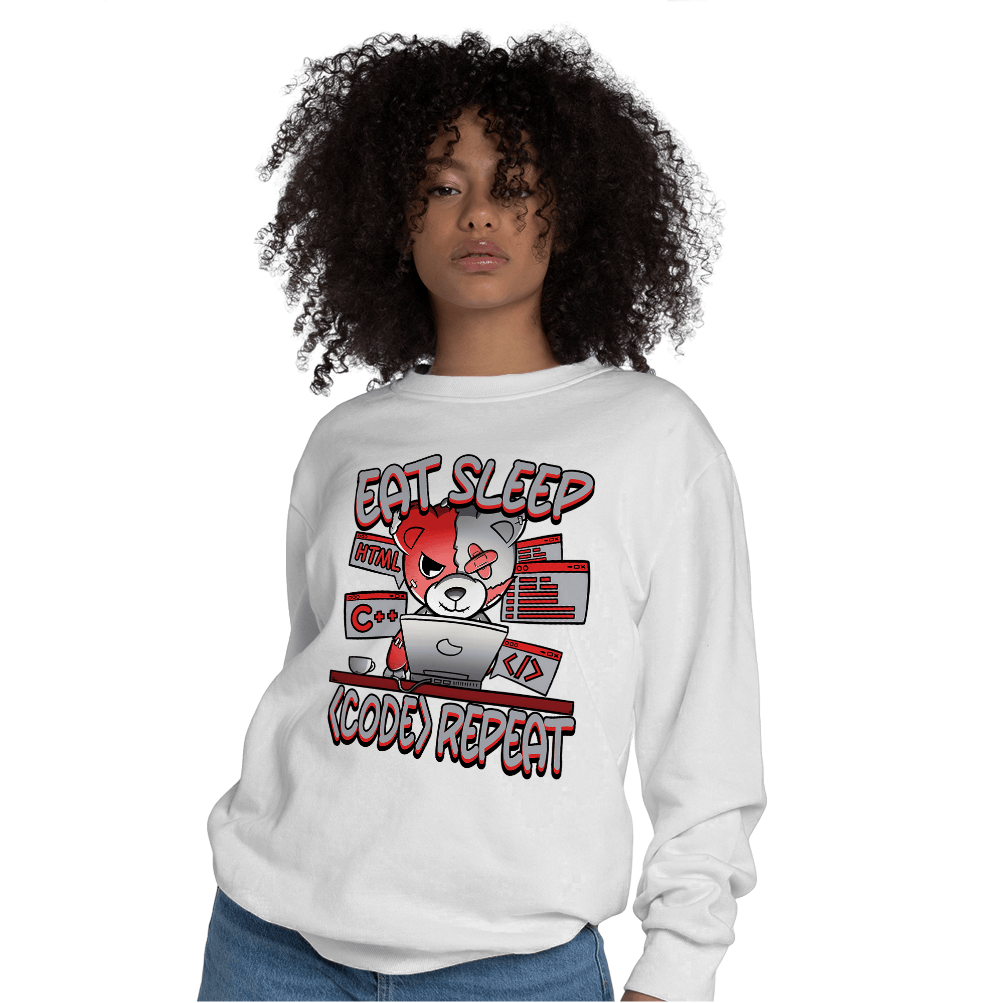 Bred Reimagined 4s Sweatshirt Match Eat Sleep Code BER - NastyJamz