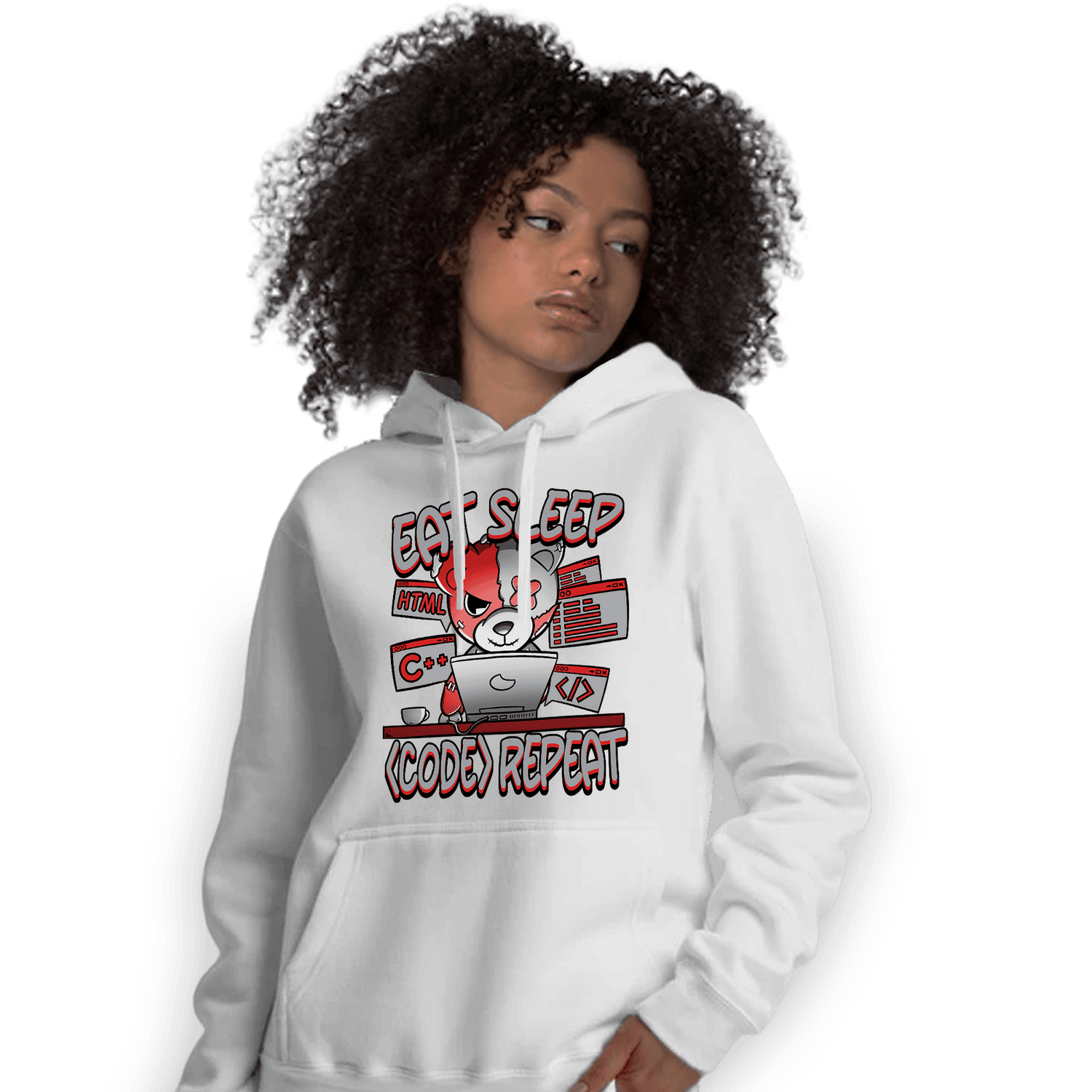Bred Reimagined 4s Hoodie Match Eat Sleep Code BER - NastyJamz