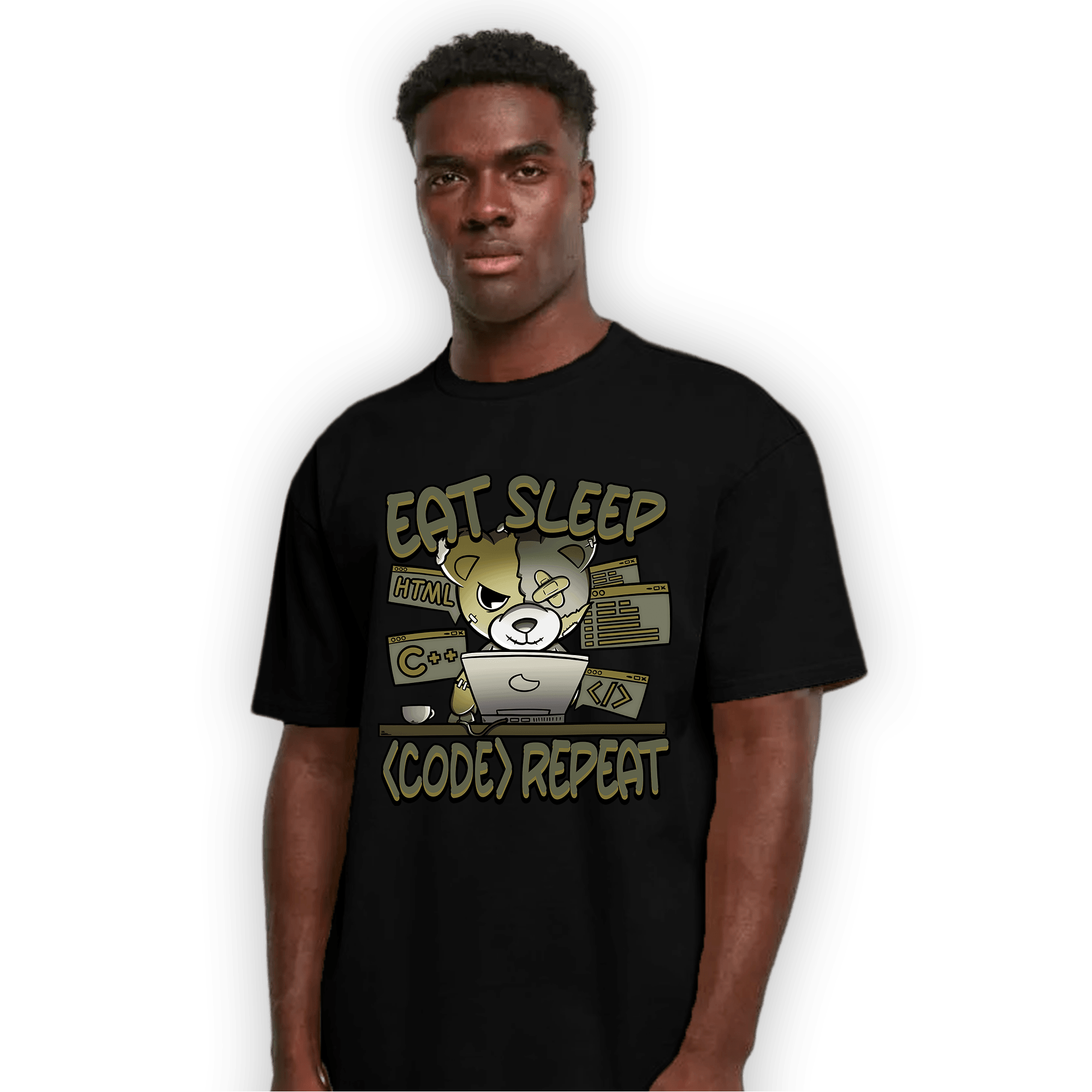 SE Craft Medium Olive 4s T Shirt Match Eat Sleep Code BER - NastyJamz