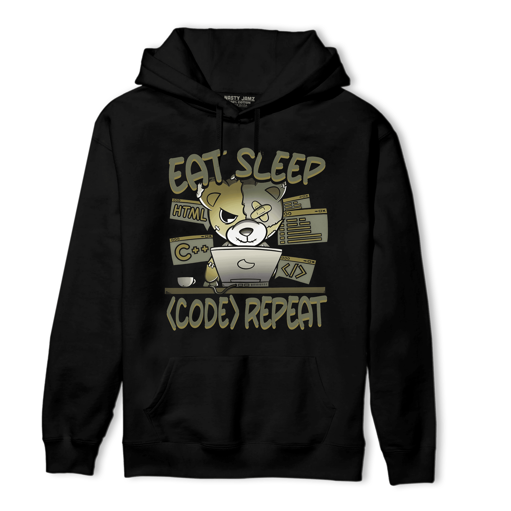 SE Craft Medium Olive 4s Hoodie Match Eat Sleep Code BER - NastyJamz