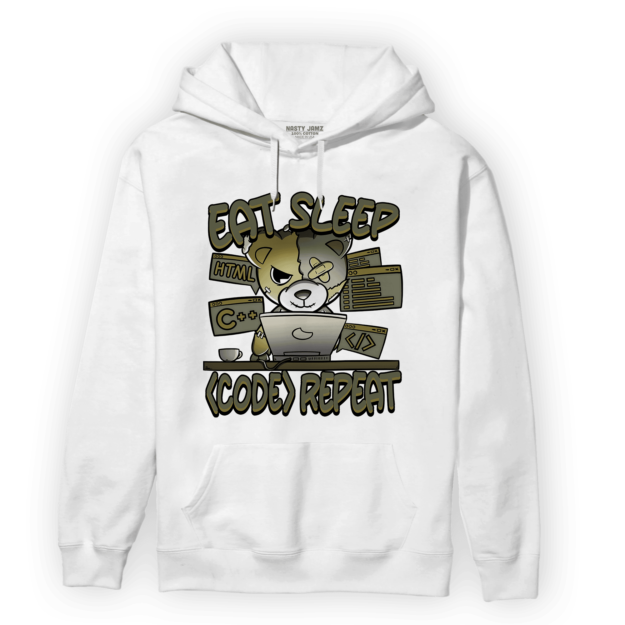 SE Craft Medium Olive 4s Hoodie Match Eat Sleep Code BER - NastyJamz
