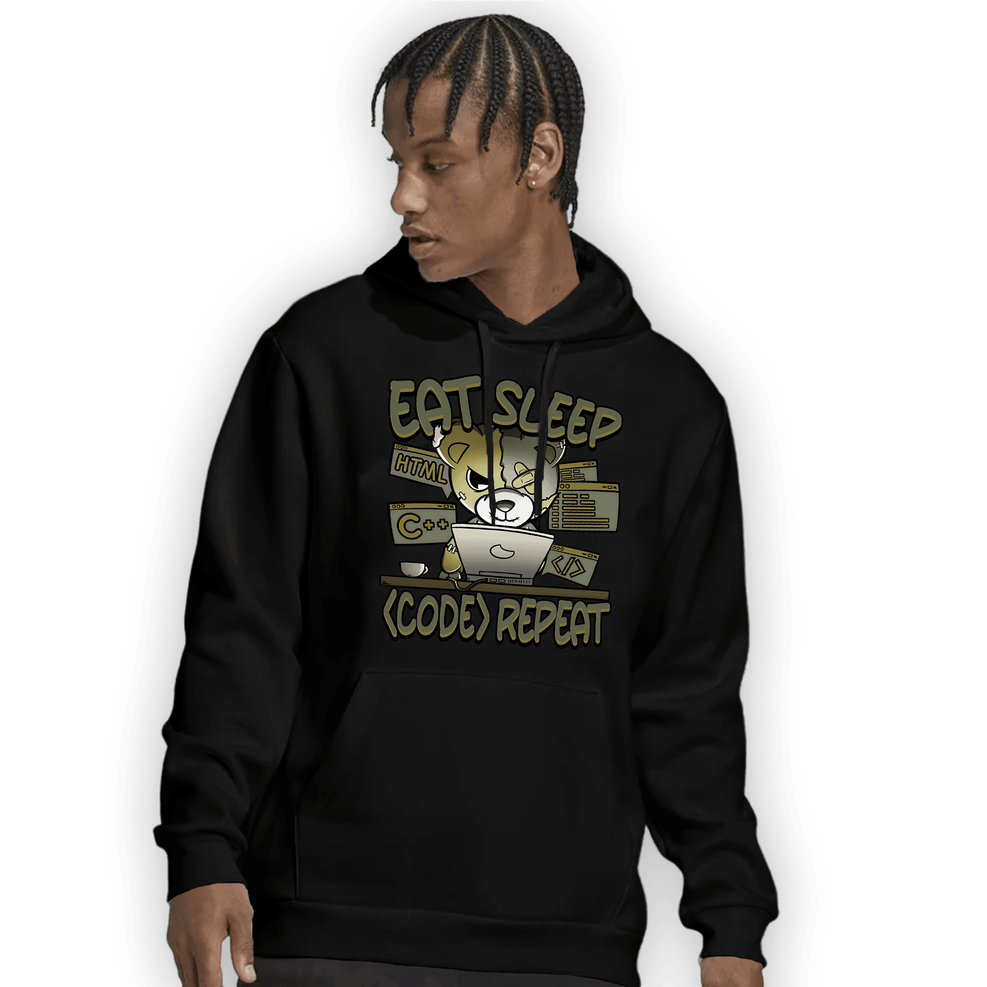 SE Craft Medium Olive 4s Hoodie Match Eat Sleep Code BER - NastyJamz