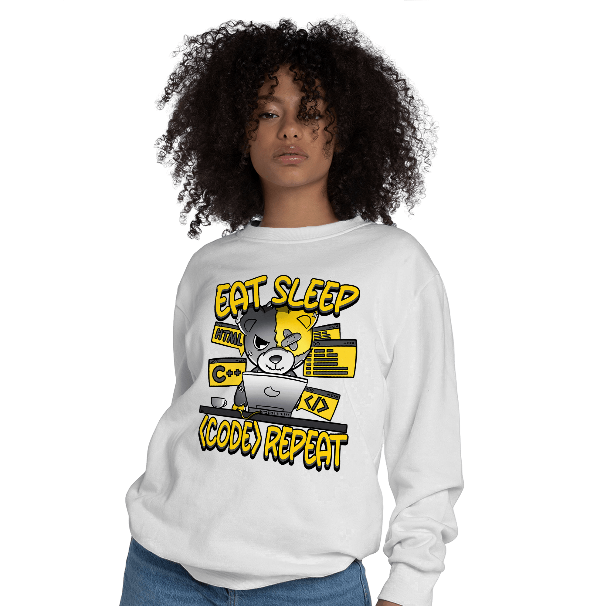Thunder 4s Sweatshirt Match Eat Sleep Code BER - NastyJamz